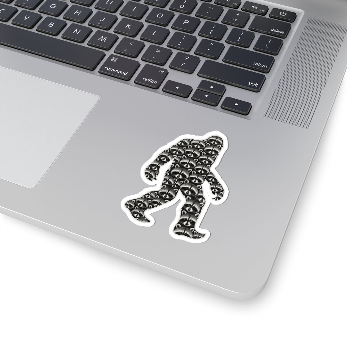 Bigfoot Raccoon Collage Sticker – Funny Cryptid Kiss Cut Design