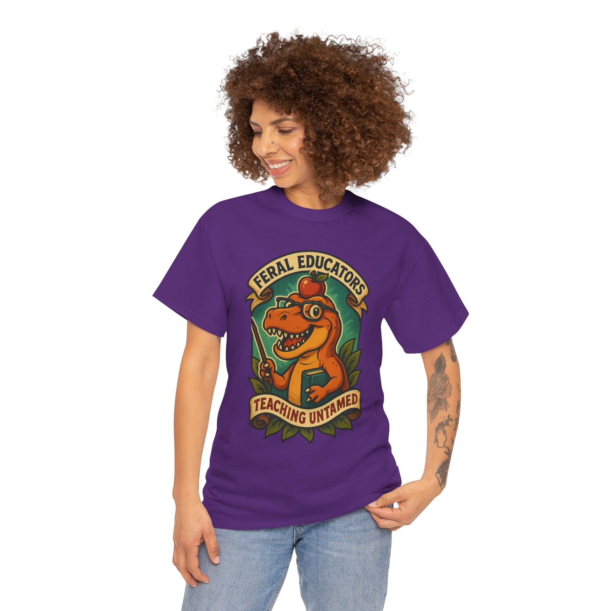 Feral Educators Tee, Fun Teacher Shirt, Unisex Cotton Tee, Gift for Educators, Classroom Apparel, Teacher Appreciation Day