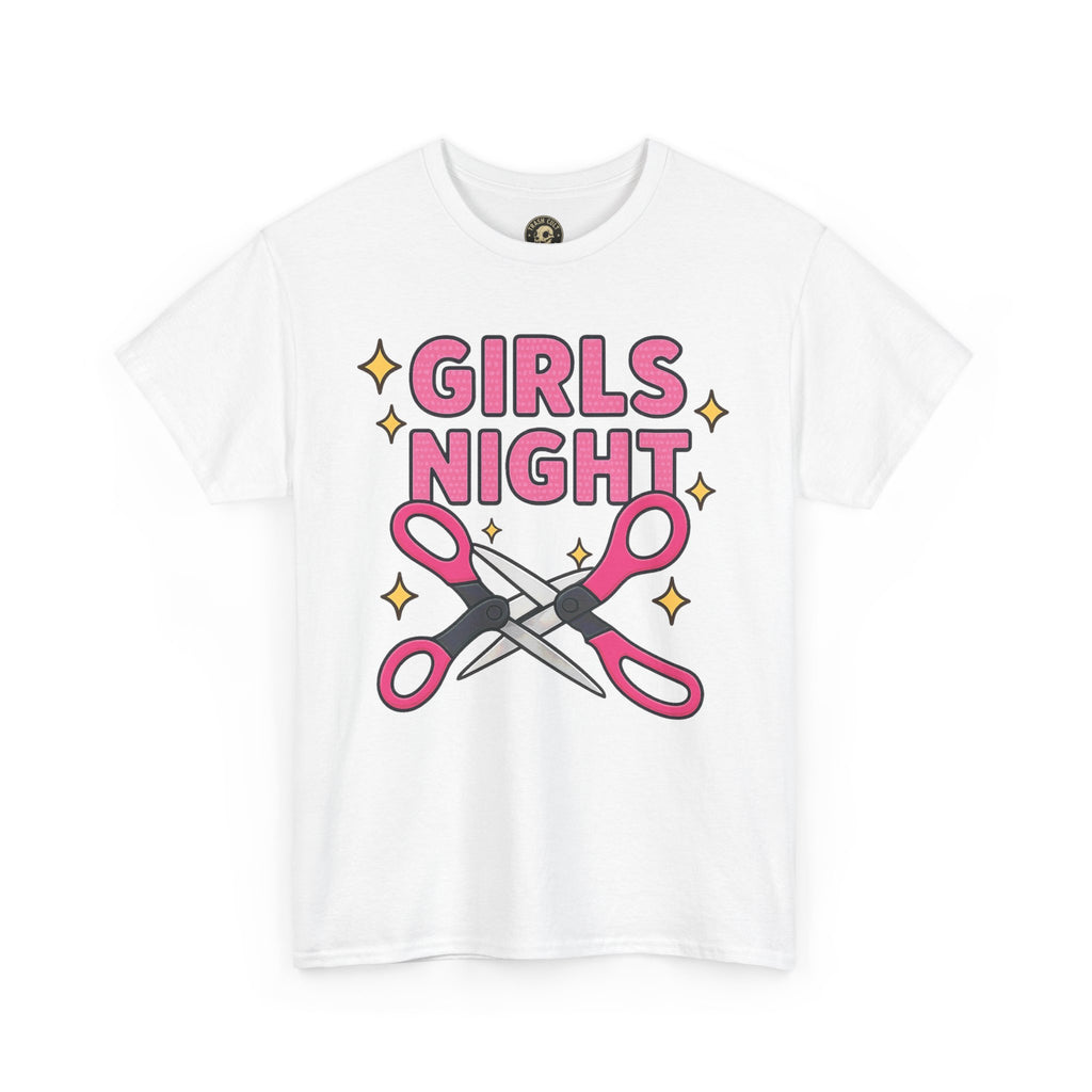 Funny Girls Night Shirt – Lesbian Humor Tee – Pink Scissors Graphic on Gildan 5000