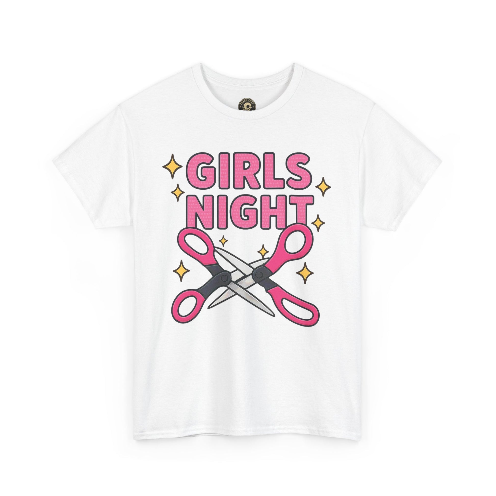Funny Girls Night Shirt – Lesbian Humor Tee – Pink Scissors Graphic on Gildan 5000