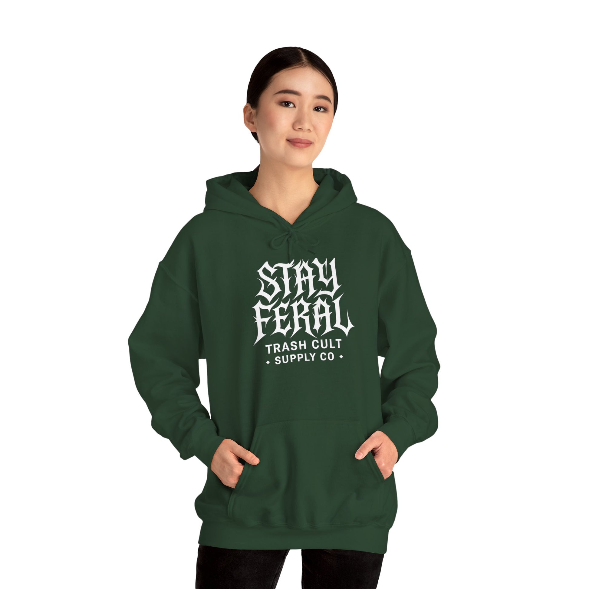 Stay Feral Gothic Hoodie – Trash Cult Supply Co Unisex Pullover