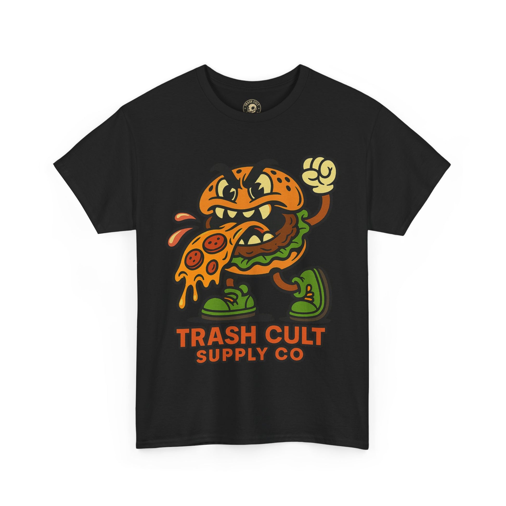 Angry Burger Pizza Spitter Tee – Trash Cult Supply Co | Gildan 5000 Shirt