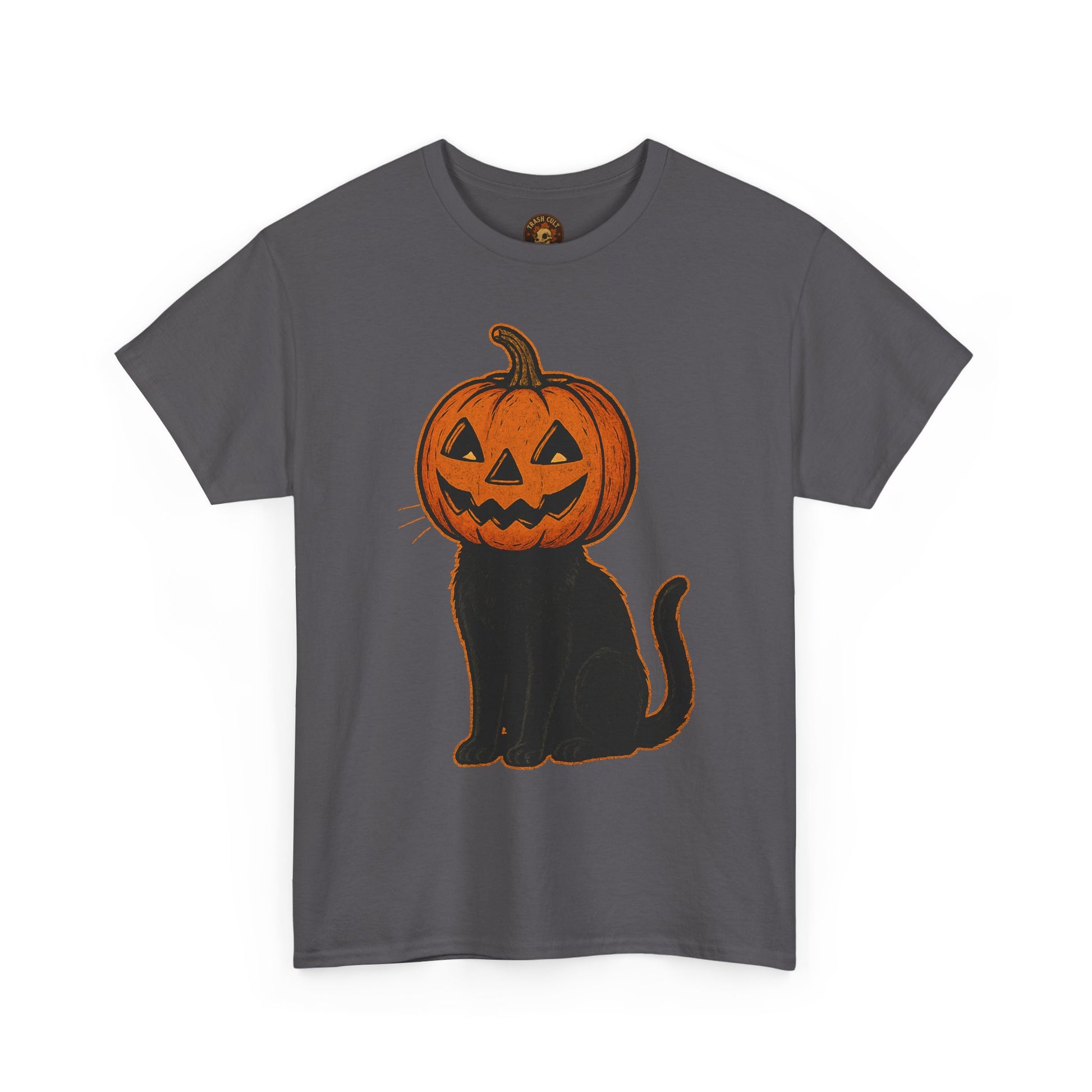 Black Cat Pumpkin Head Halloween T-Shirt – Jack O’Lantern Cat Design