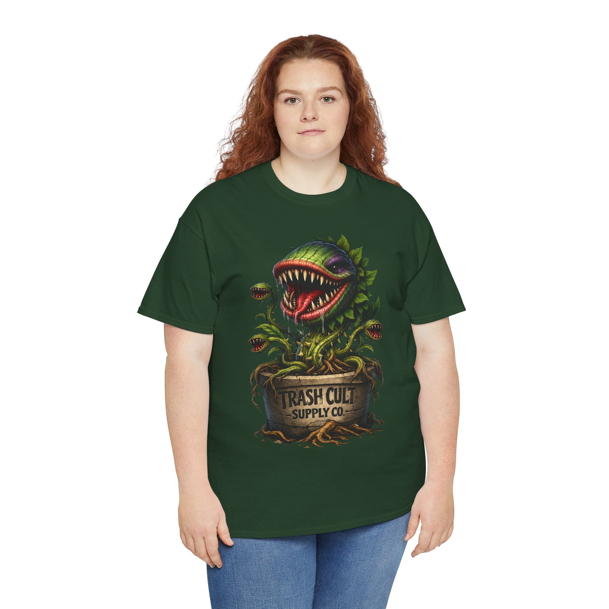 Carnivorous Plant Graphic Tee — "Trash Cult Supply Co." Potted Monster Shirt
