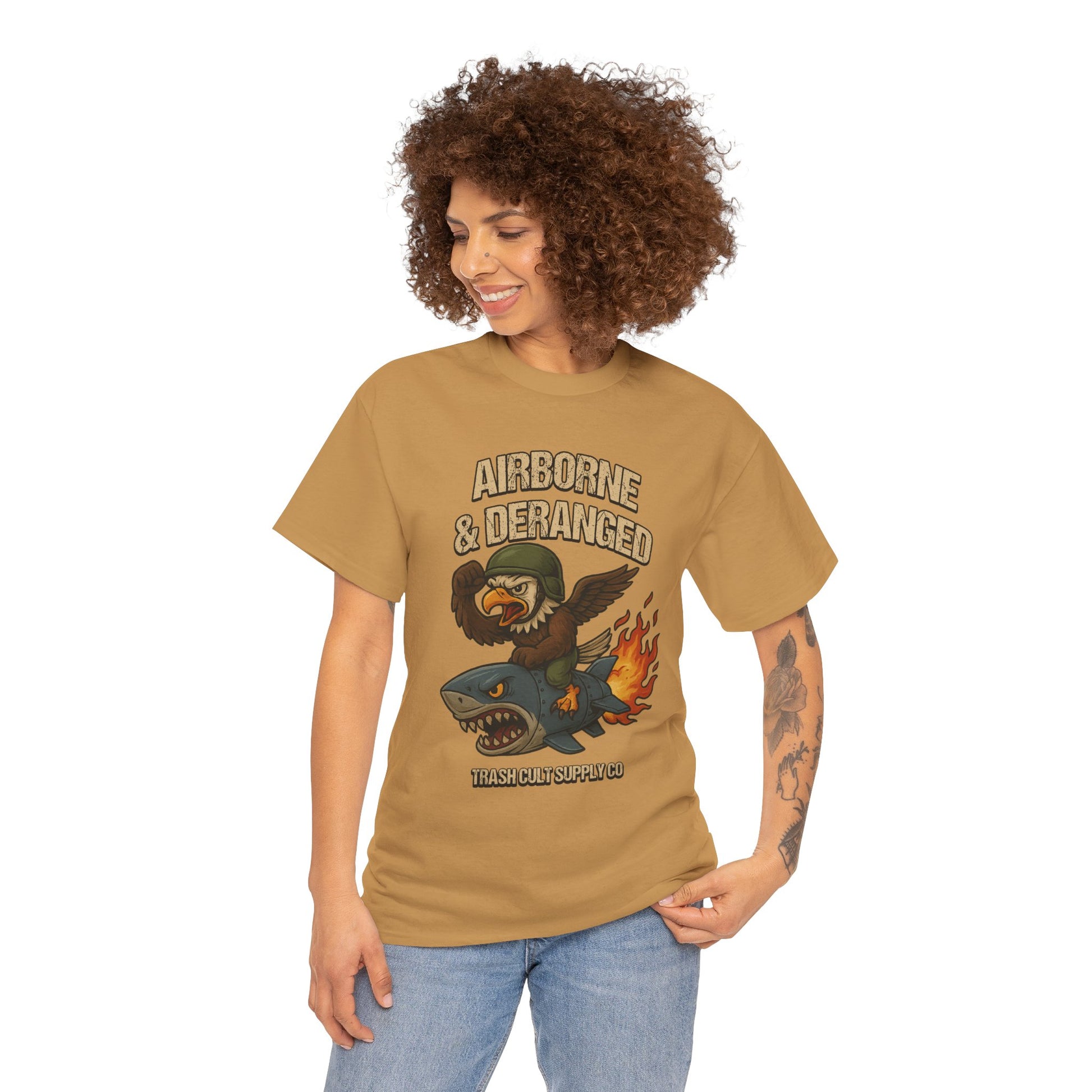 Airborne & Deranged T-Shirt – Trash Cult Supply Co. | Gildan 5000 Heavy Cotton Tee