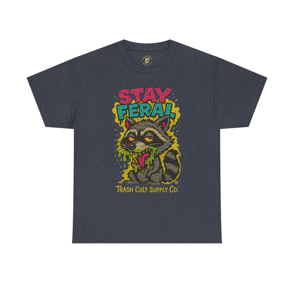 Stay Feral Raccoon Lowbrow Tee – Trash Cult Supply Co. | Gildan 5000