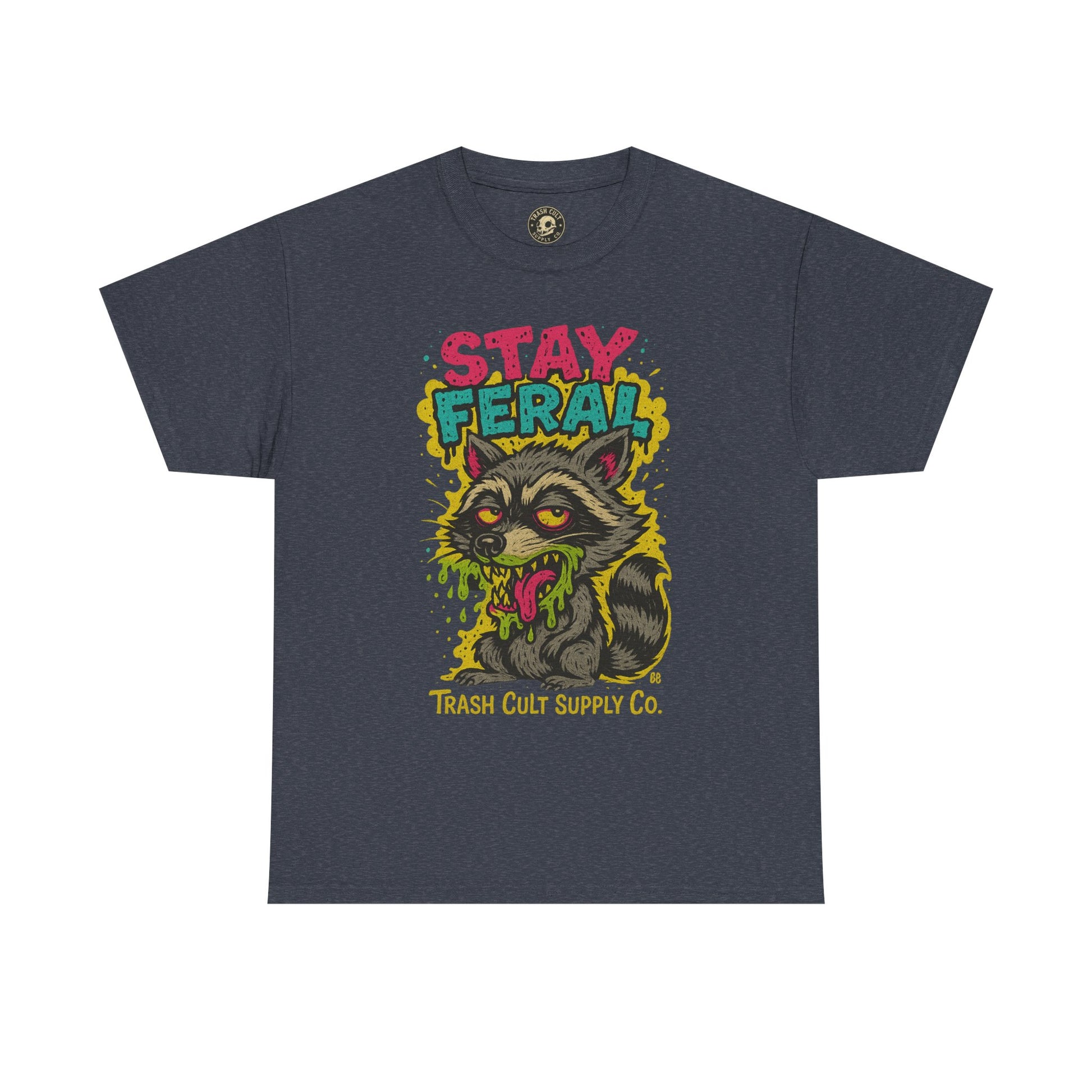 Stay Feral Raccoon Lowbrow Tee – Trash Cult Supply Co. | Gildan 5000