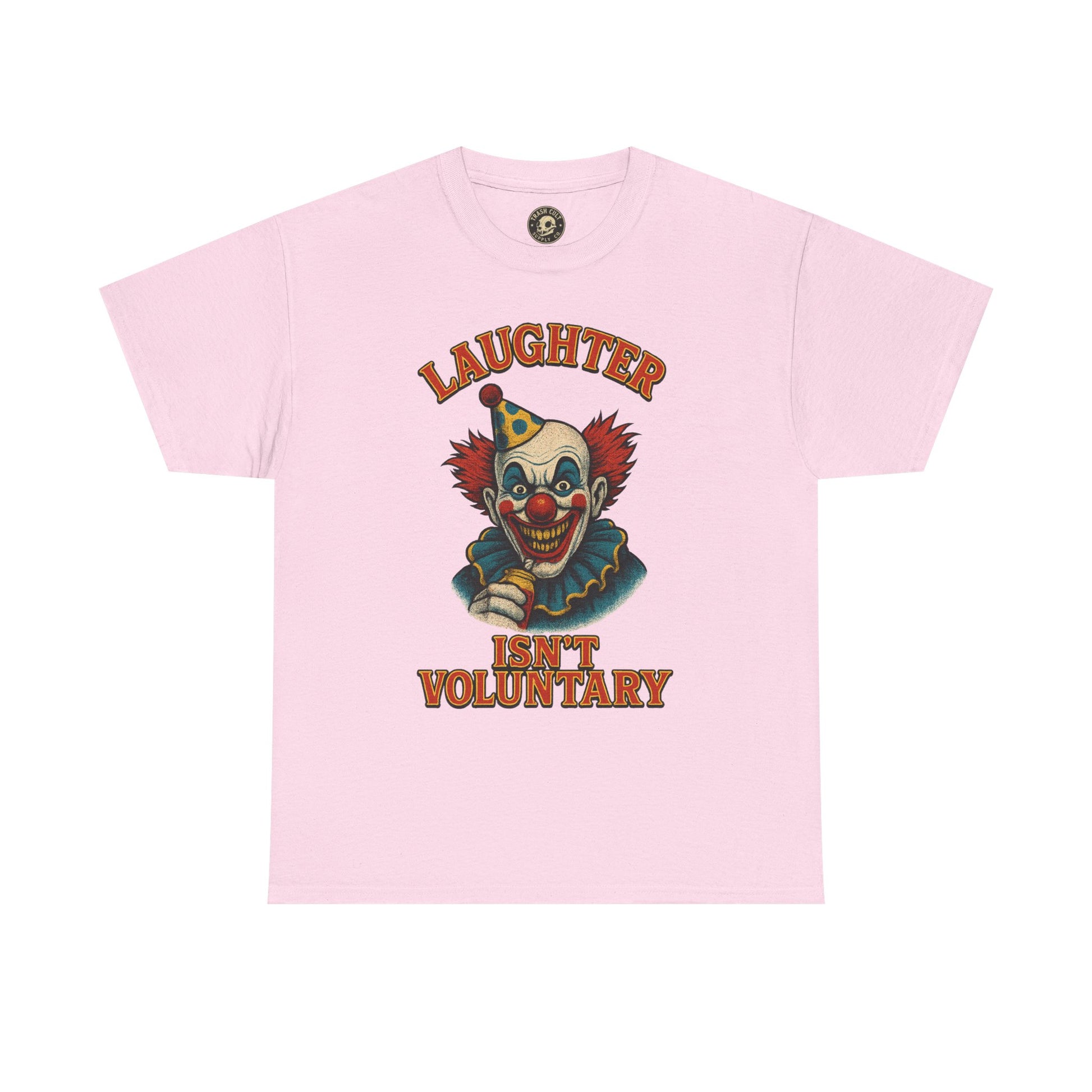 Laughter Isn’t Voluntary Creepy Clown Shirt – Circus Horror Tee – Gildan 5000
