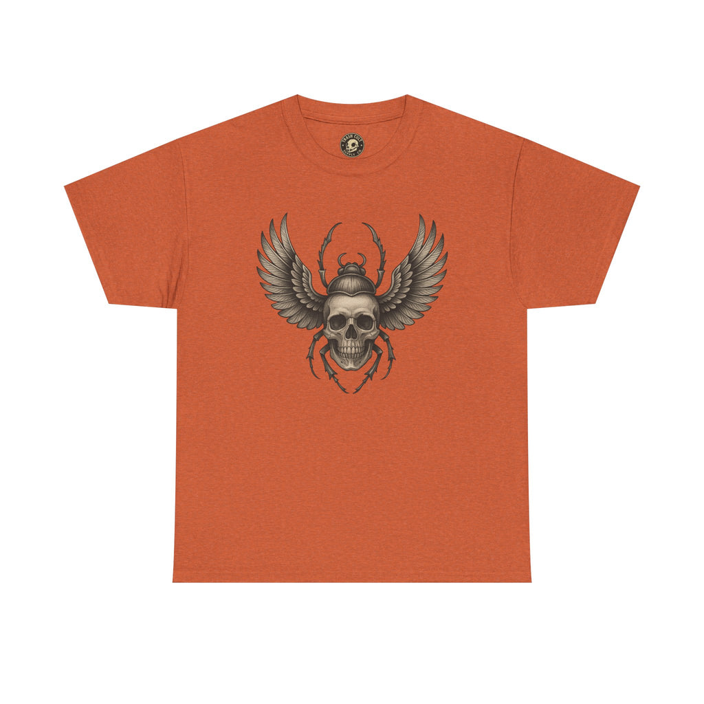 Winged Skull Scarab Shirt – Dark Gothic Beetle Graphic Tee – Gildan 5000 Unisex