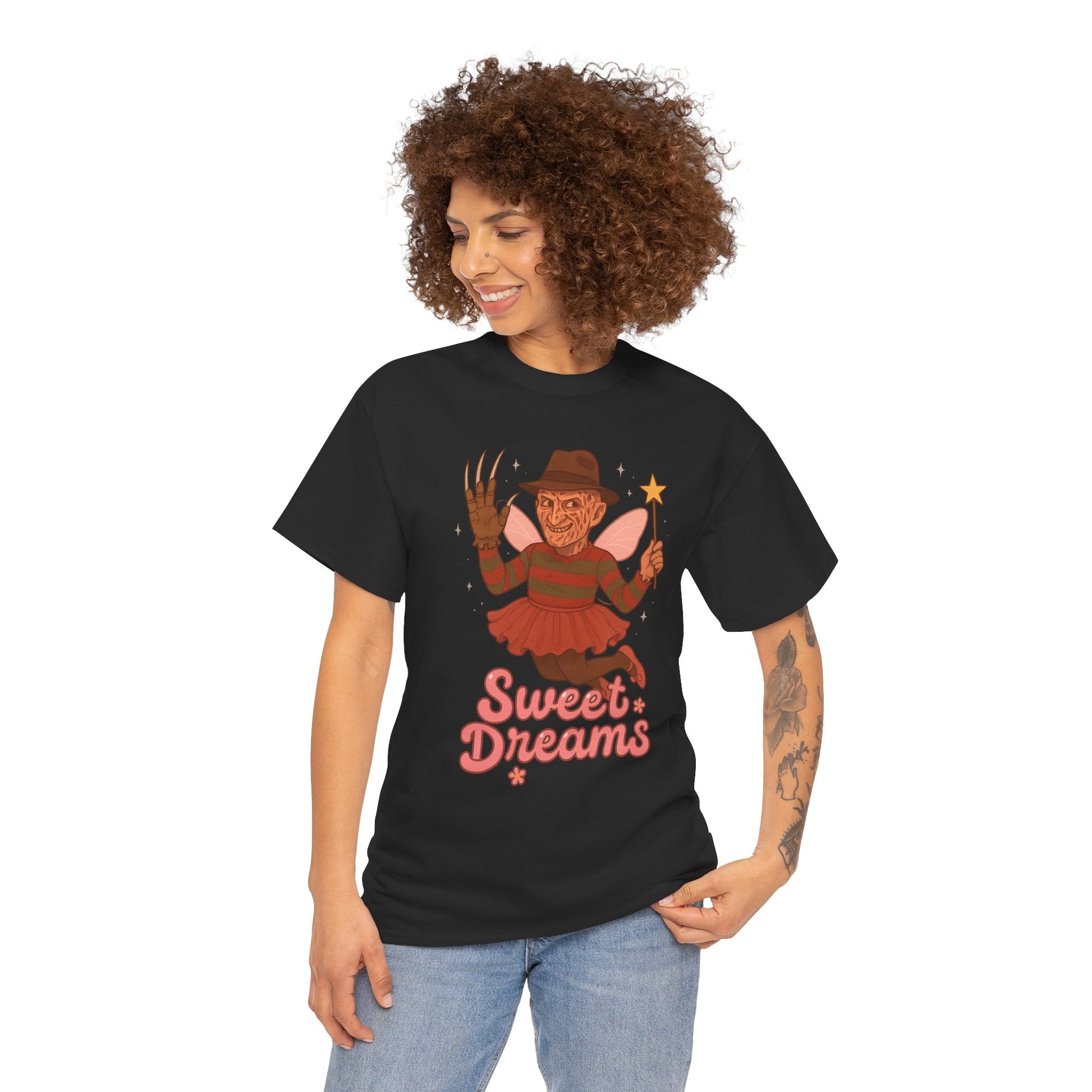 Freddy Krueger Fairy “Sweet Dreams” Funny Horror Parody T-Shirt – Gildan 5000