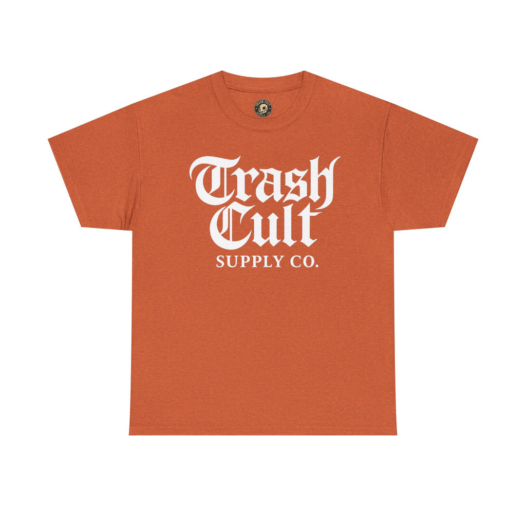 Trash Cult Gothic Logo Shirt – White Cyber Gothic Print on Gildan 5000