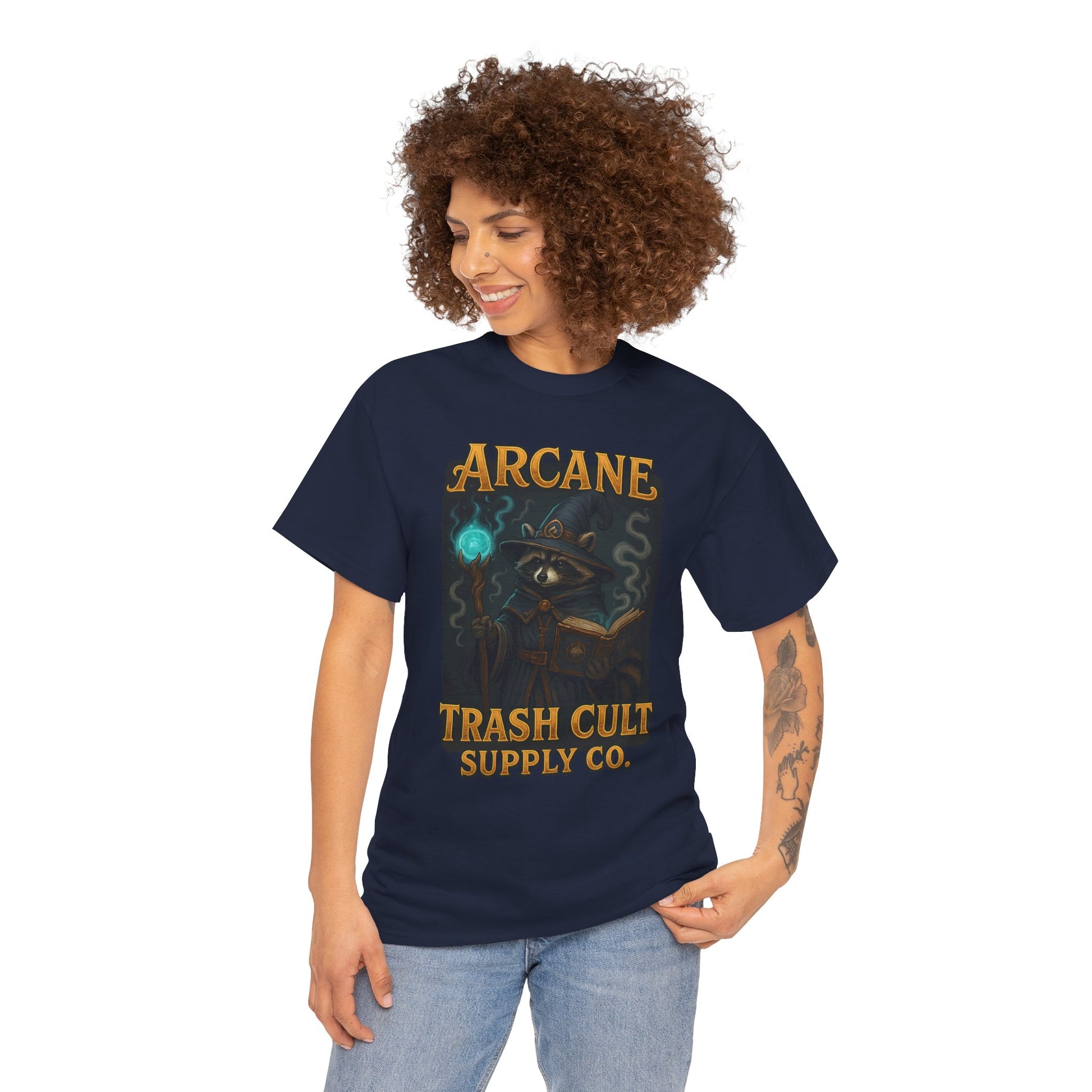 Arcane Trash Cult Unisex Heavy Cotton Tee, Cult Merchandise, Witchy Style, Halloween Tee, Casual Everyday Wear