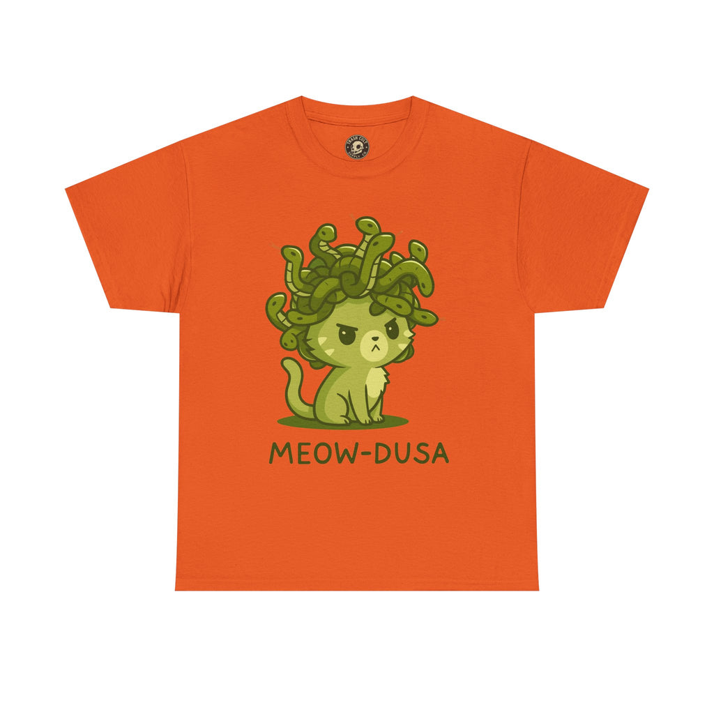 Meow-dusa Funny Cat Medusa T-Shirt – Gildan 5000 Heavy Cotton Tee