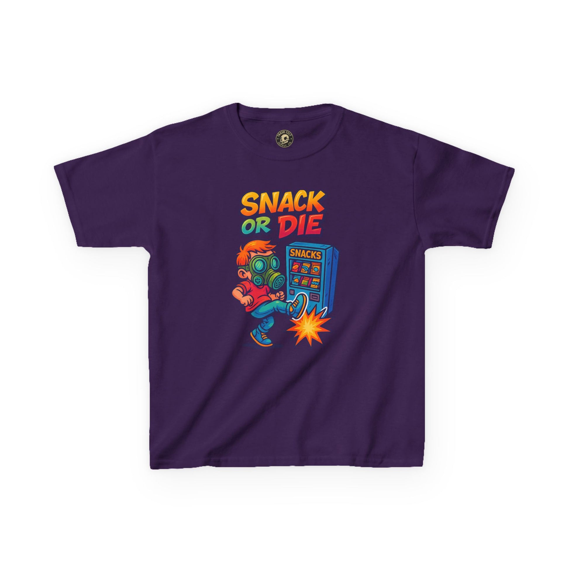 Snack or Die Kids T-Shirt – Funny Retro Gaming Tee for Kids | Playful Cotton Shirt for Snack Lovers