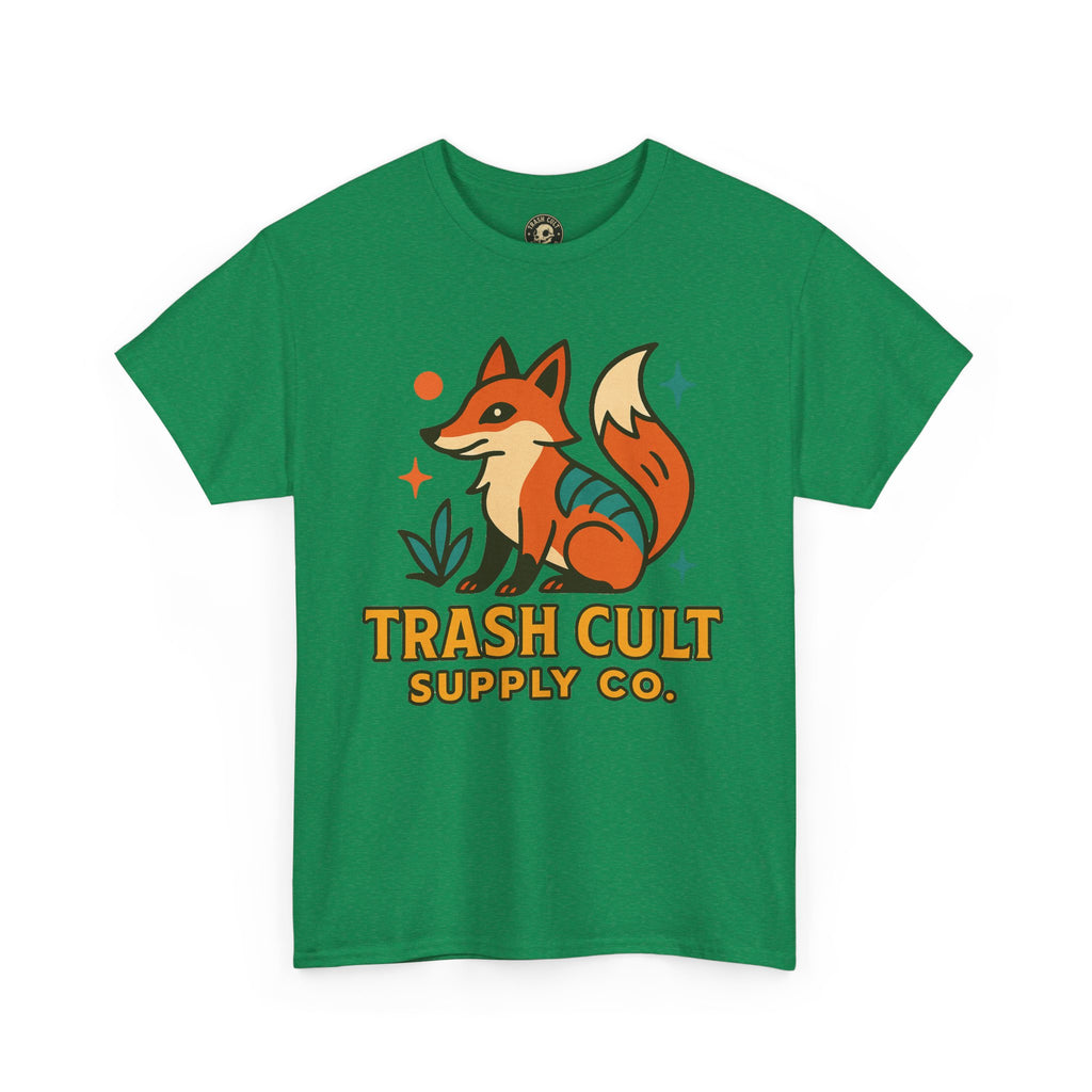Trash Cult Fox Unisex Heavy Cotton Tee - Eco-Friendly Fashion Statement, Perfect for Nature Lovers, Casual Wear, Gifts, and Festivals