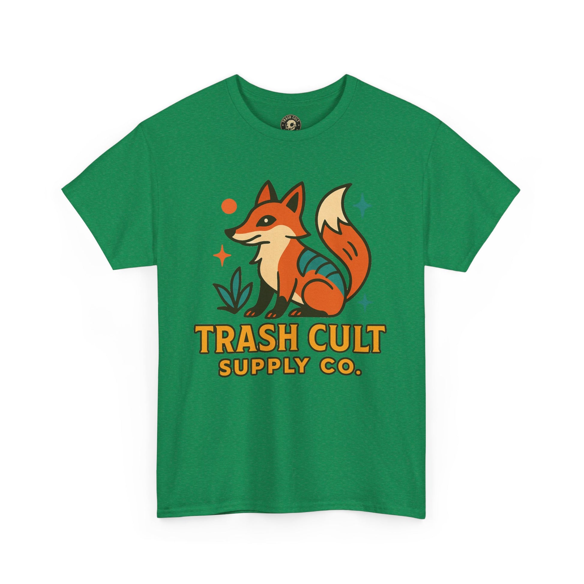 Trash Cult Fox Unisex Heavy Cotton Tee - Eco-Friendly Fashion Statement, Perfect for Nature Lovers, Casual Wear, Gifts, and Festivals