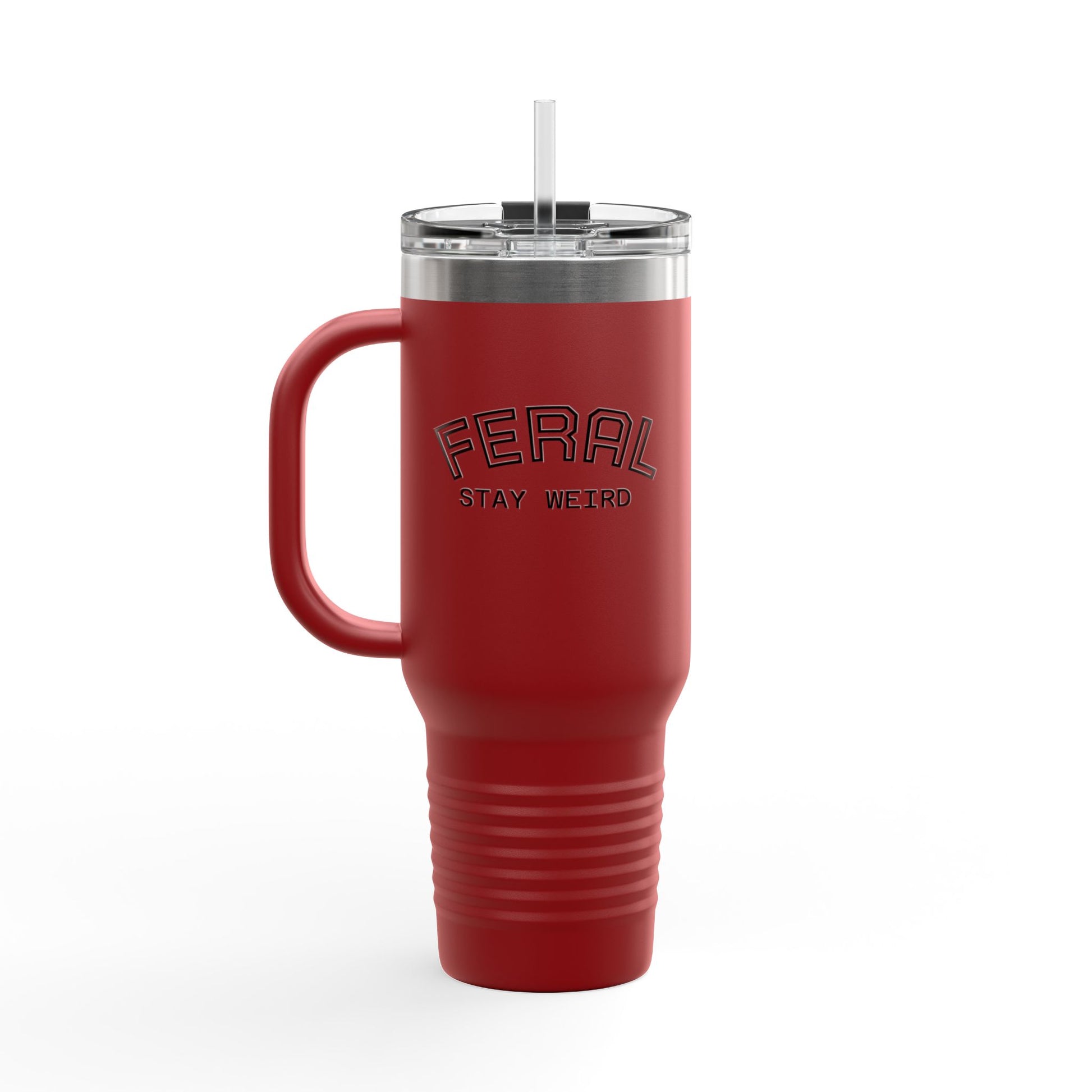 40oz Insulated Travel Mug with Handle – Leak-Proof Stainless Steel Tumbler for Hot & Cold Drinks | Trash Cult / FERAL Edition