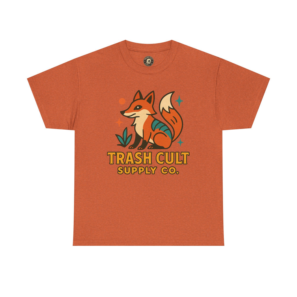 Trash Cult Fox Unisex Heavy Cotton Tee - Eco-Friendly Fashion Statement, Perfect for Nature Lovers, Casual Wear, Gifts, and Festivals