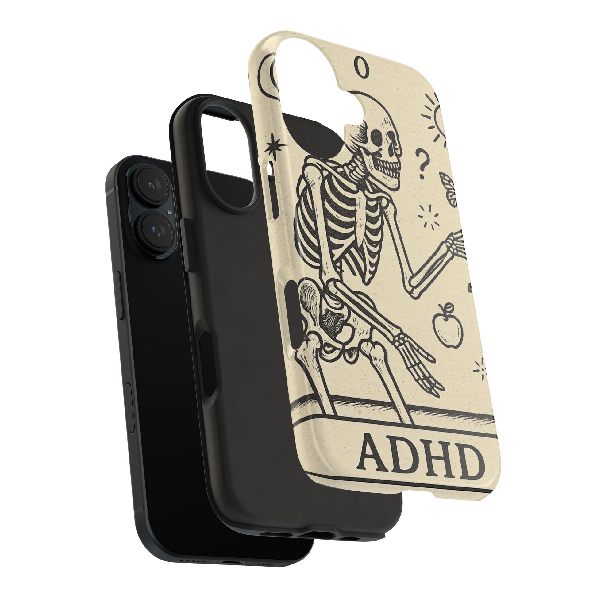 Skeleton ADHD Phone Cases, Unique Phone Cover, Funny ADHD Gift, Quirky Skeleton Design, Cool Accessories for Everyone