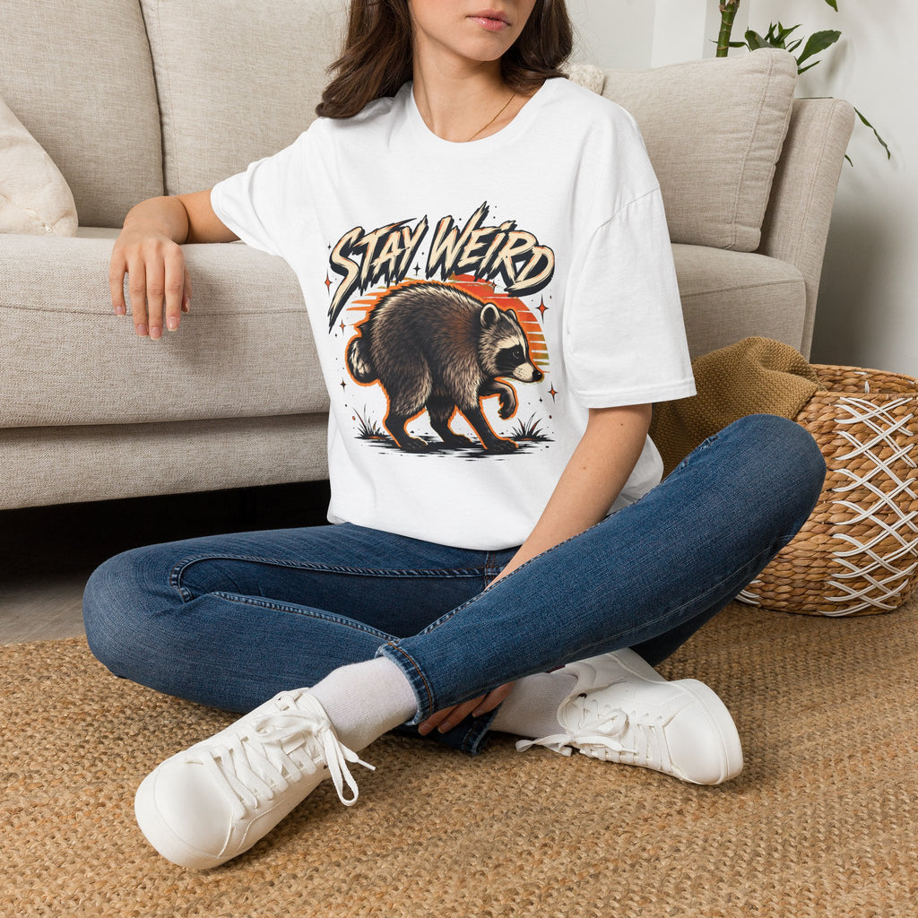 Stay Weird Raccoon Jimothy T-Shirt — Vintage Graphic Tee