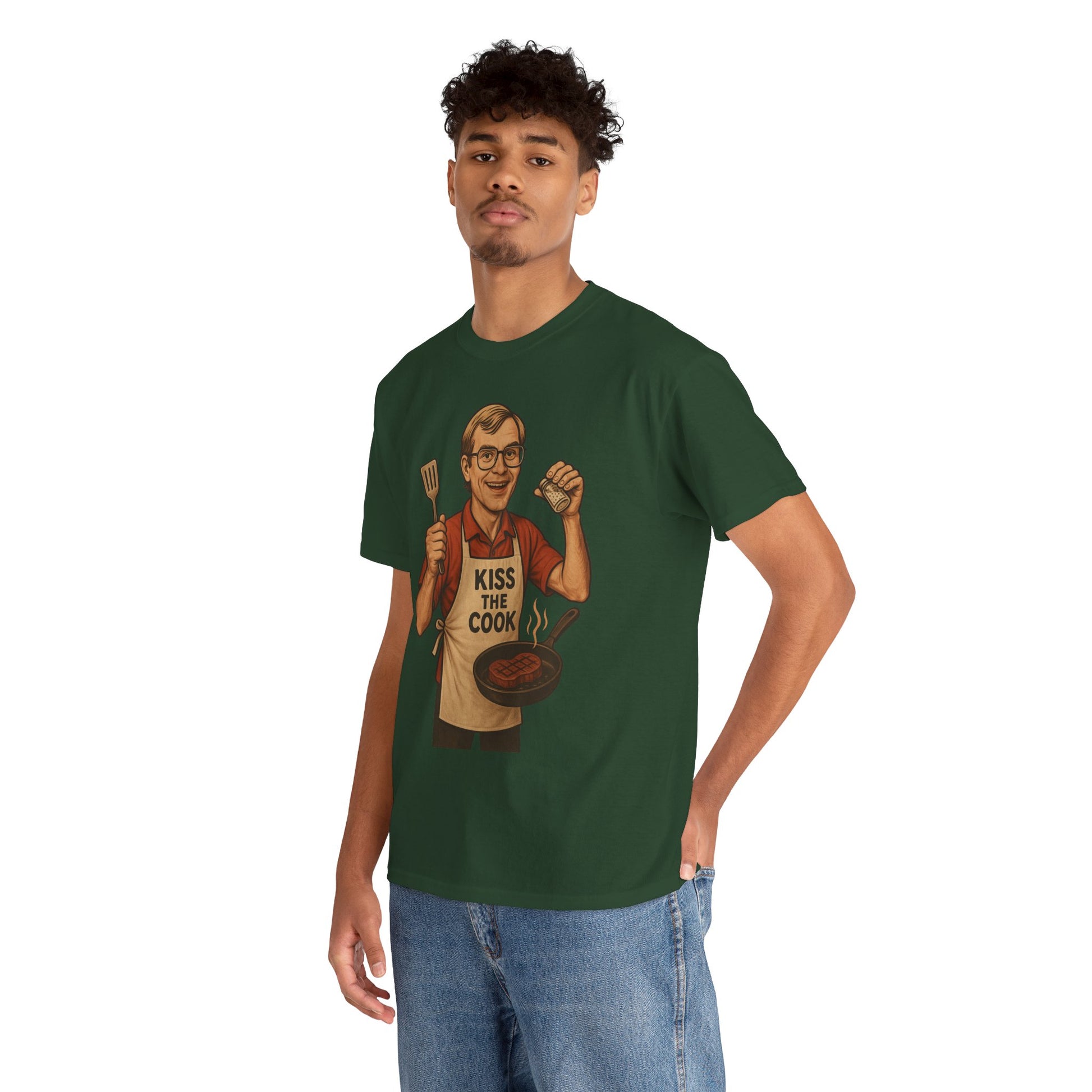 Kiss the Cook Dark Humor Chef Shirt – Creepy Retro Kitchen Parody