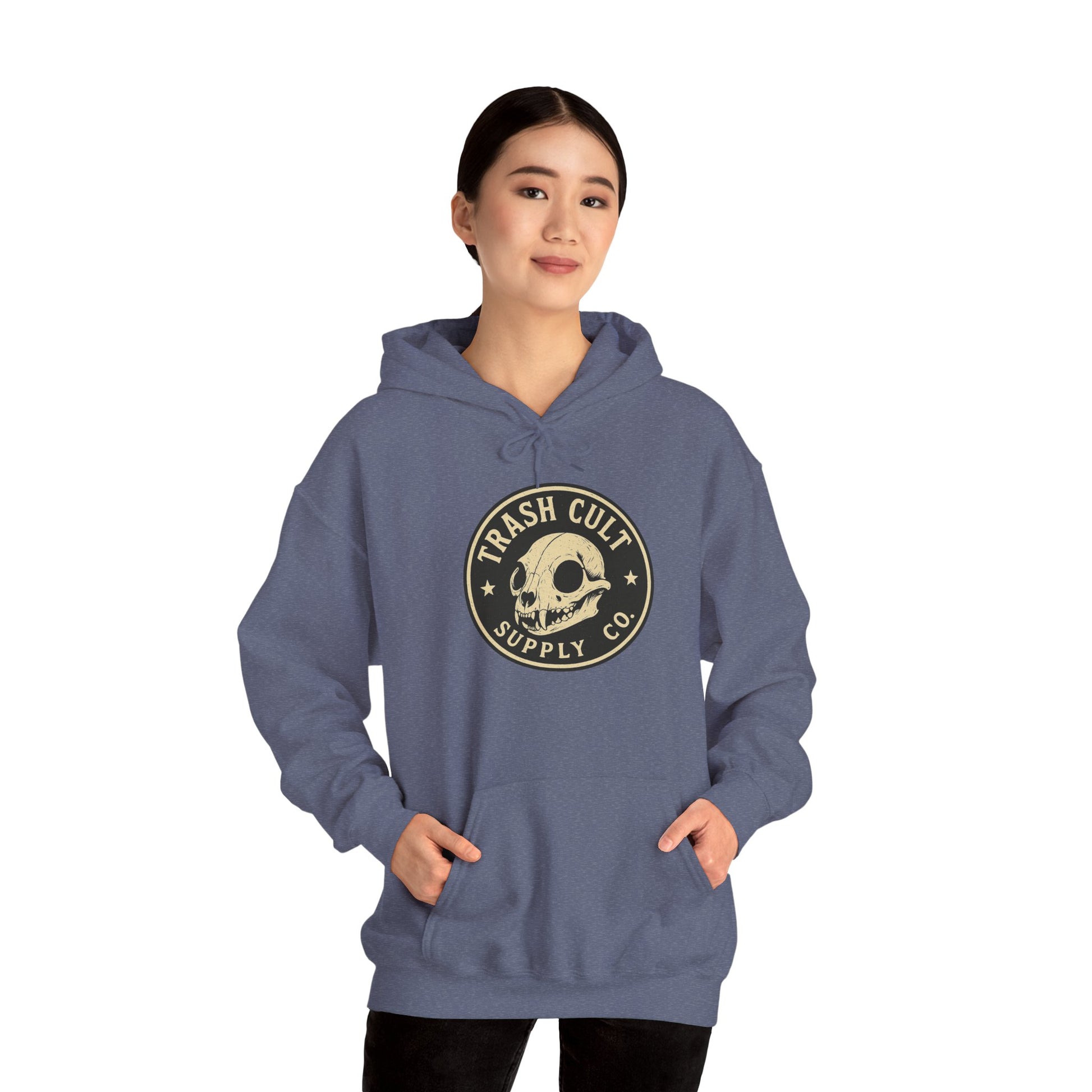 Trash Cult Hooded Sweatshirt, Unisex Hoodie with Skull Design, Perfect for Casual Wear, Gifts for Friends, Cozy Fashion