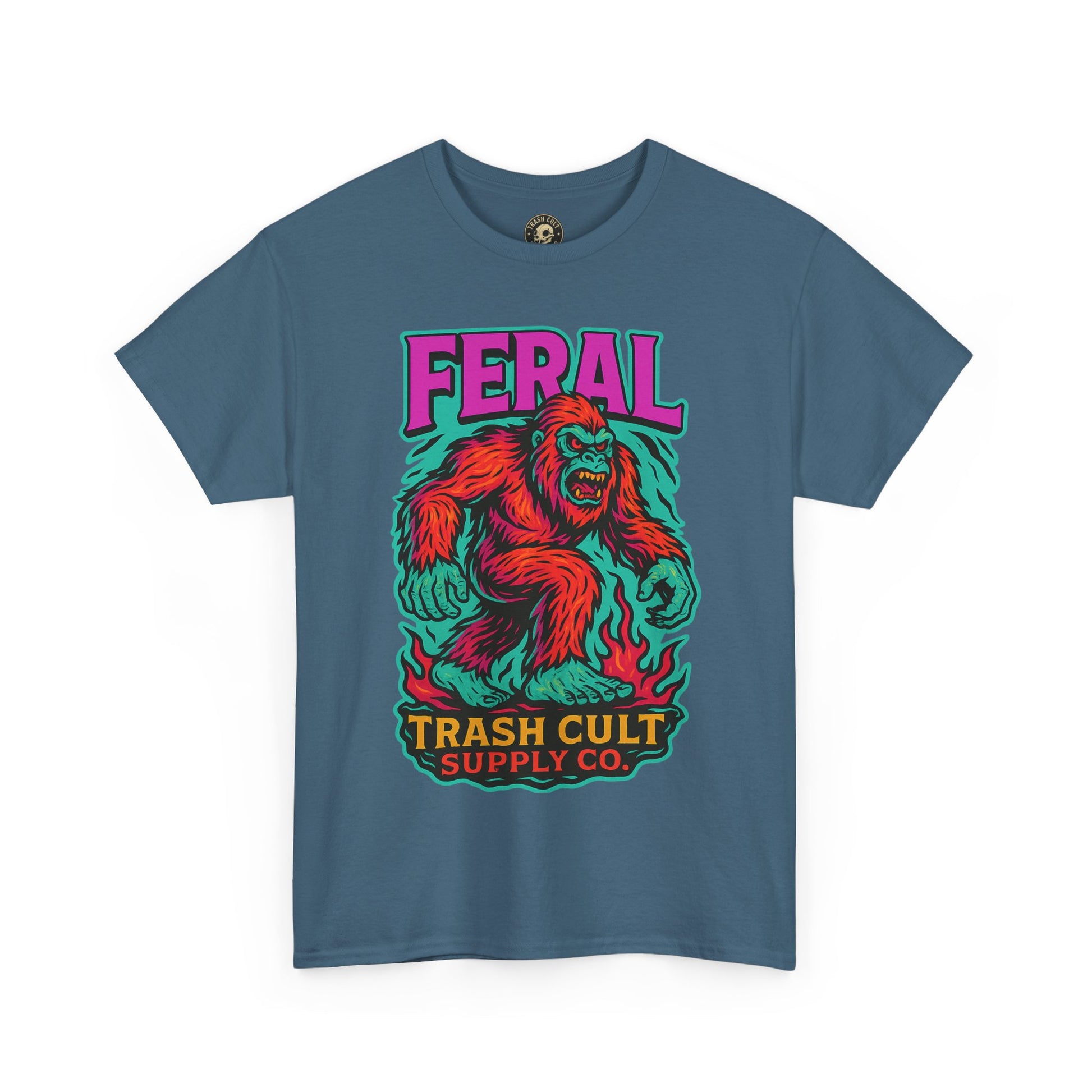 FERAL Bigfoot Shirt – Trashcore Bold Colors | Trash Cult Supply Co | Gildan 5000 Tee