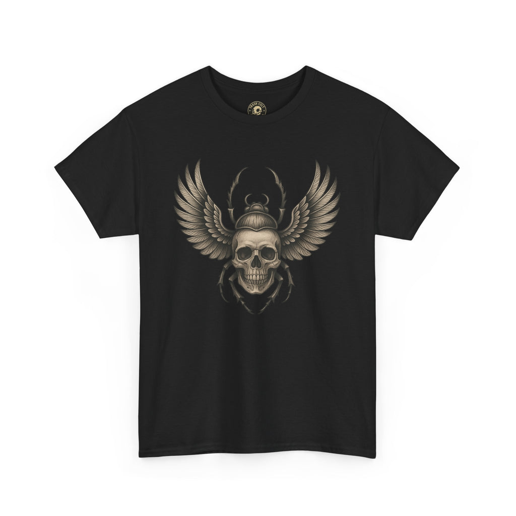 Winged Skull Scarab Shirt – Dark Gothic Beetle Graphic Tee – Gildan 5000 Unisex