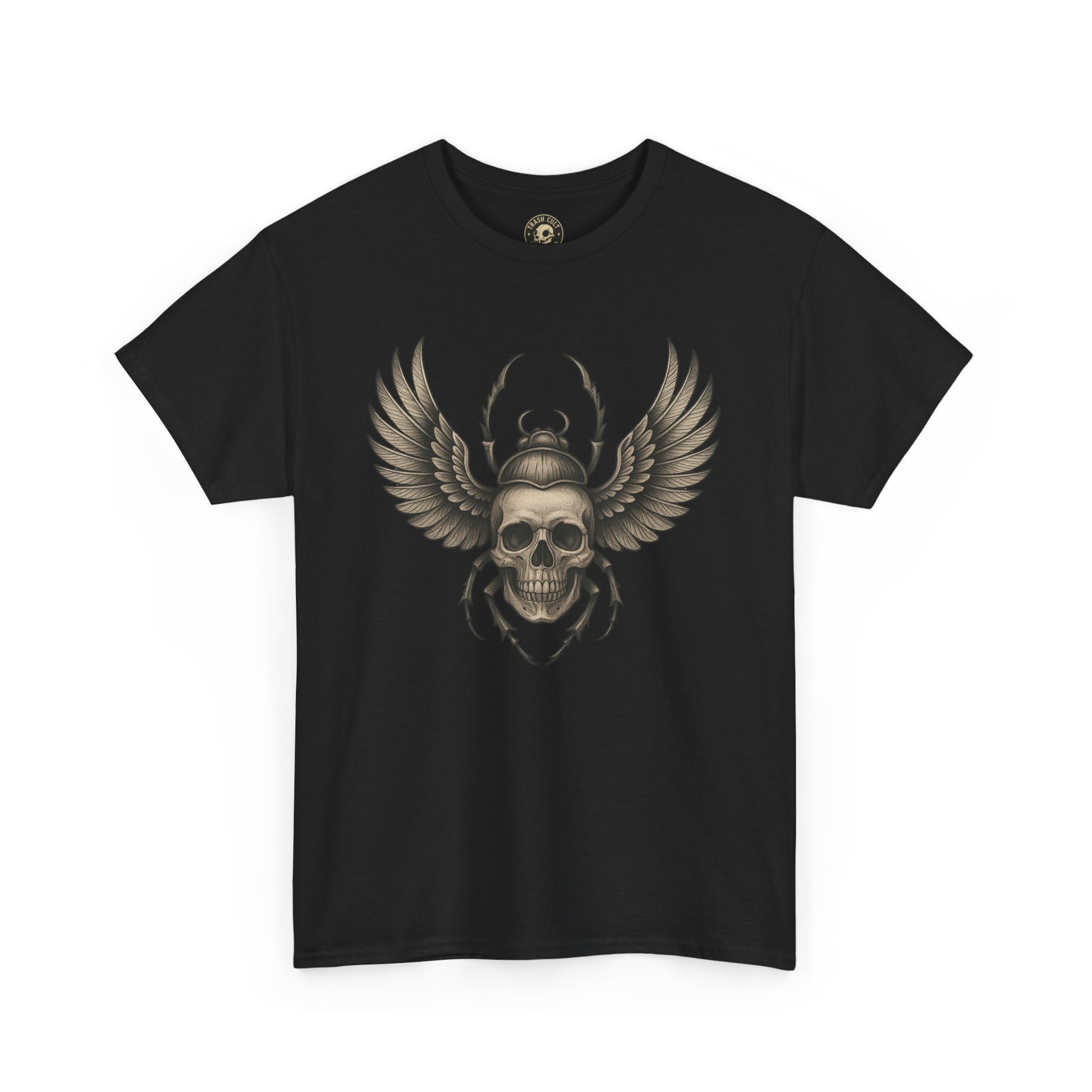 Winged Skull Scarab Shirt – Dark Gothic Beetle Graphic Tee – Gildan 5000 Unisex