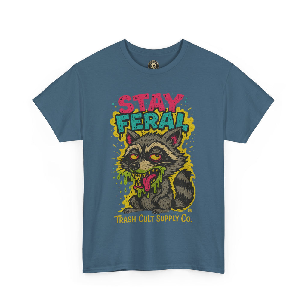 Stay Feral Raccoon Lowbrow Tee – Trash Cult Supply Co. | Gildan 5000