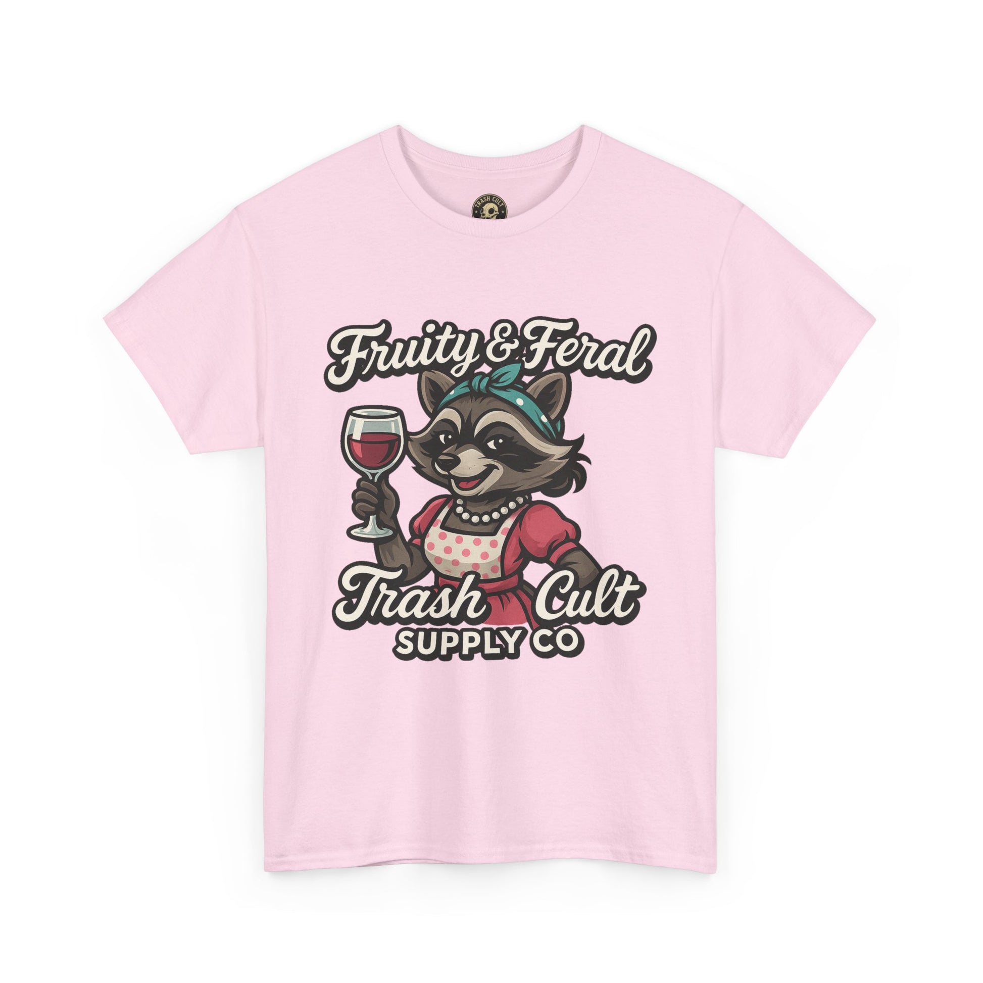Fruity & Feral Raccoon Housewife Tee – Trash Cult Supply Co. on Gildan 5000