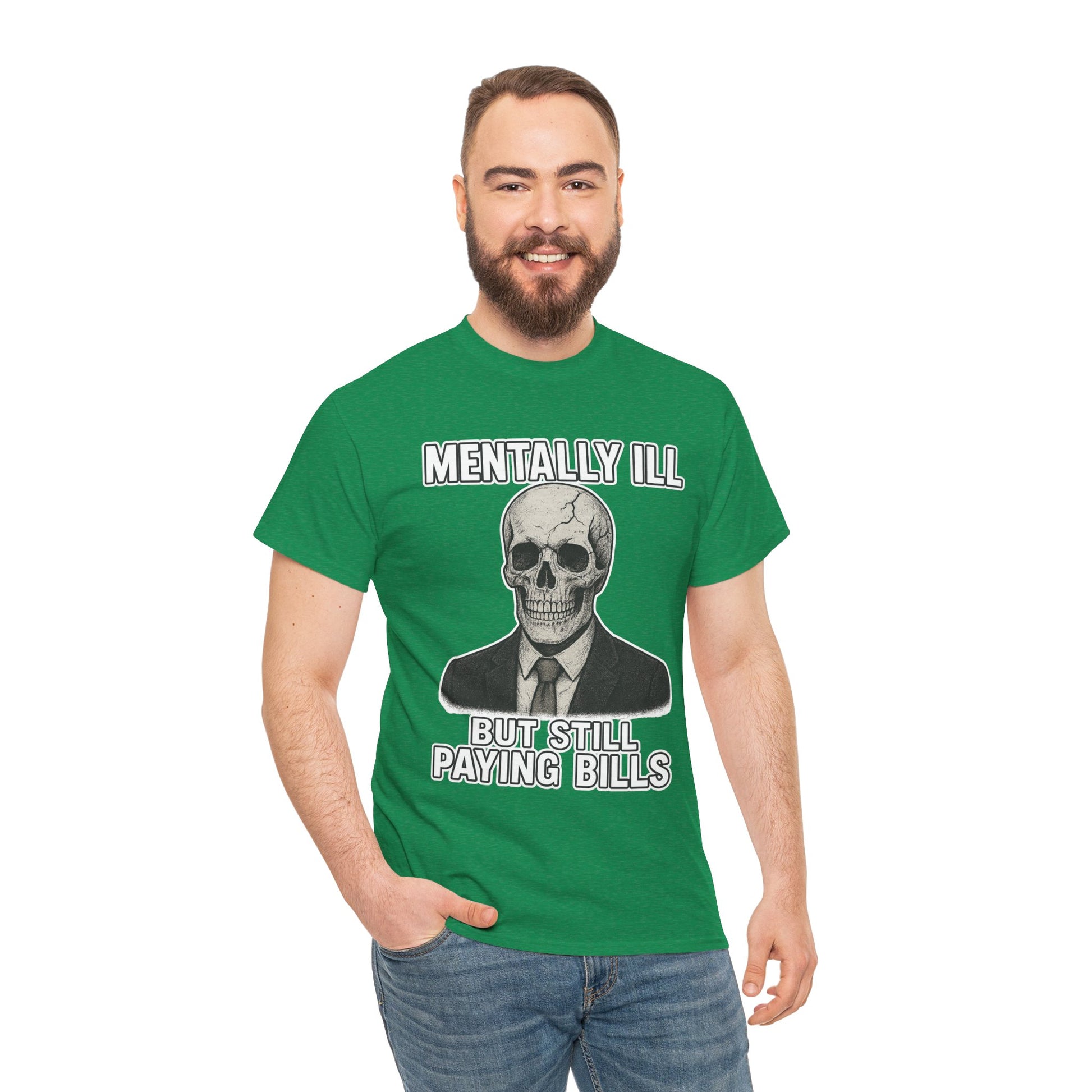 Mental Health Awareness Tee, Unisex Skull Shirt, Funny Graphic Tee, Quirky Casual Wear, Gifts for Friends, Halloween Apparel