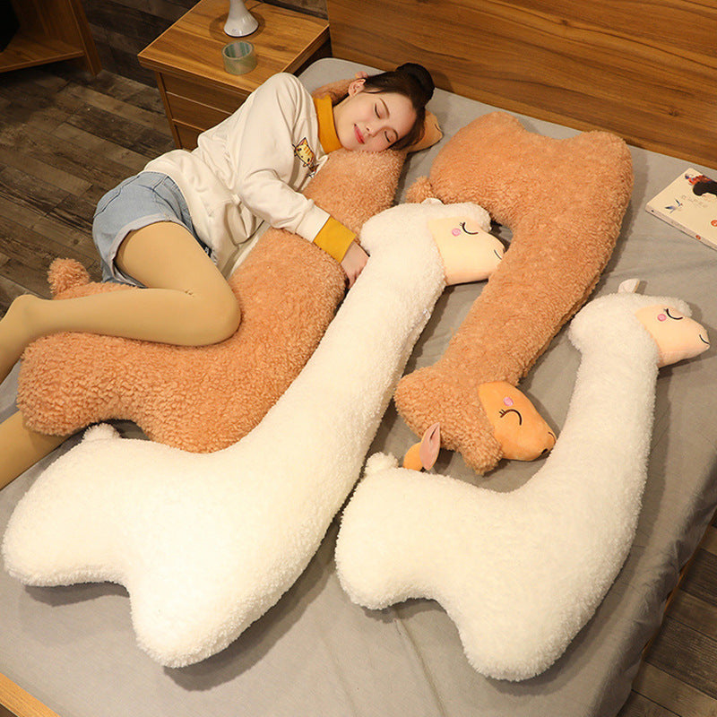 Giant Alpaca Body Pillow – 1M & 1.3M Soft Plush Hugging Doll – Detachable & Washable Stuffed Animal for Adults & Teens