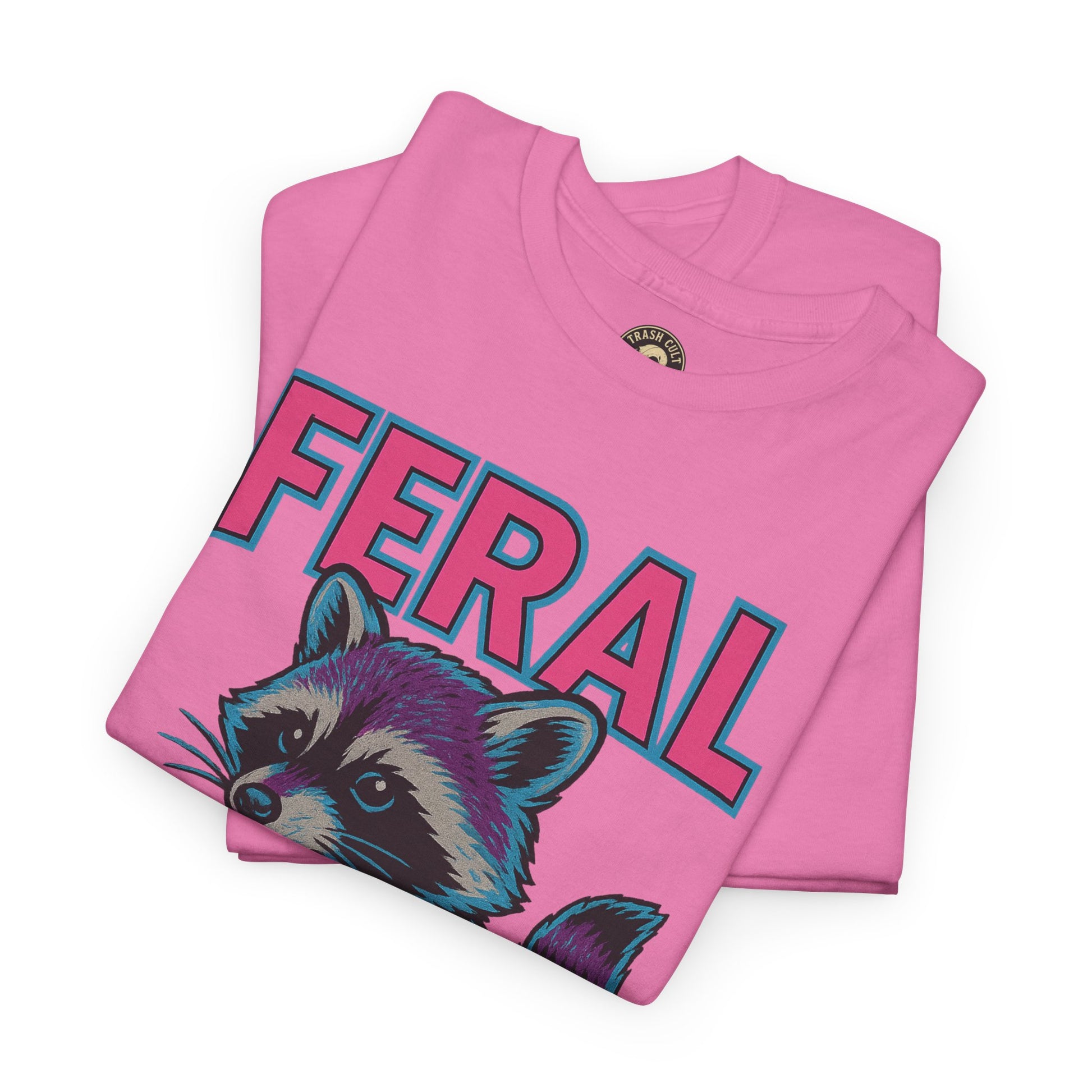 FERAL Raccoon 80s Retro Shirt – Trash Cult Supply Co. – Gildan 5000 Tee