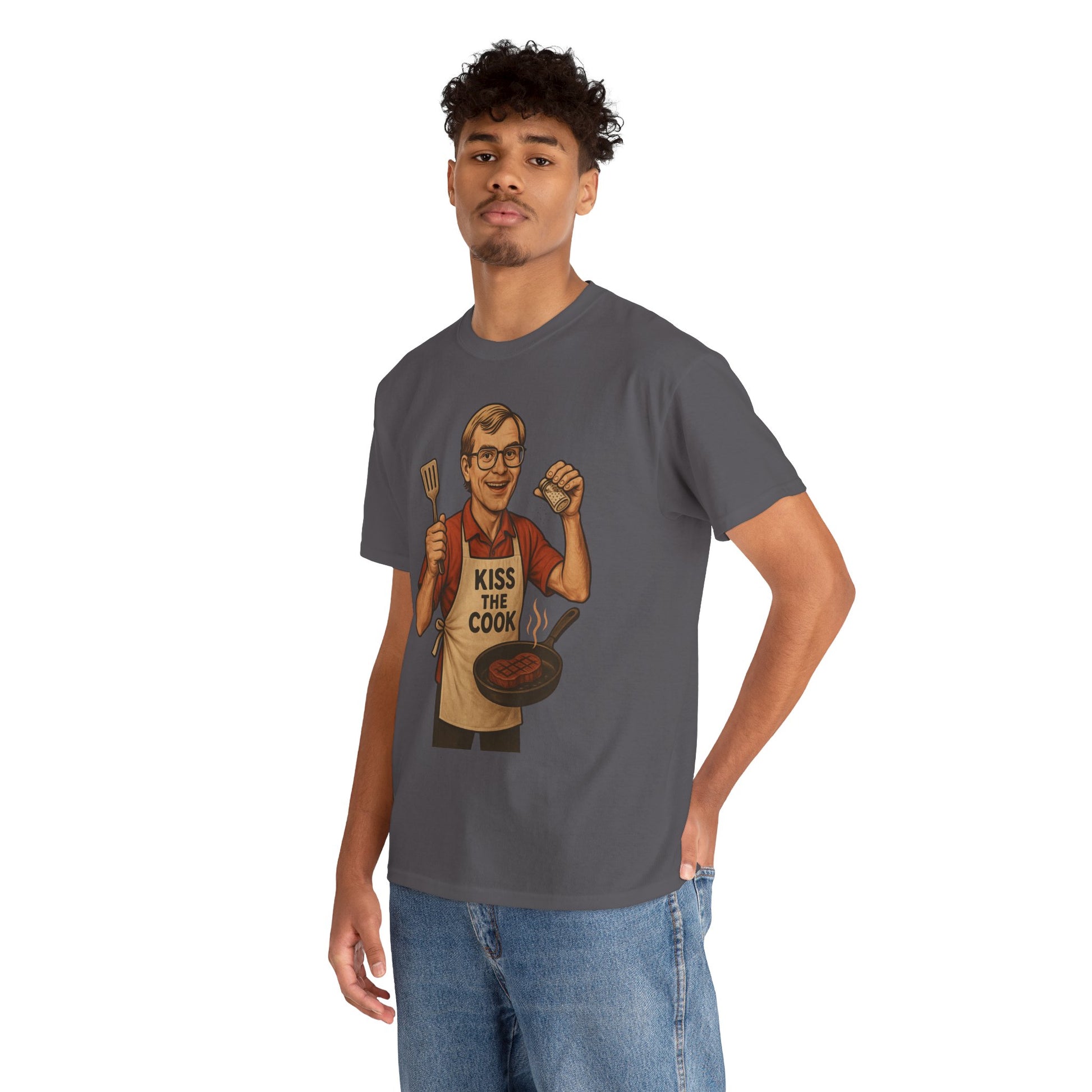 Kiss the Cook Dark Humor Chef Shirt – Creepy Retro Kitchen Parody