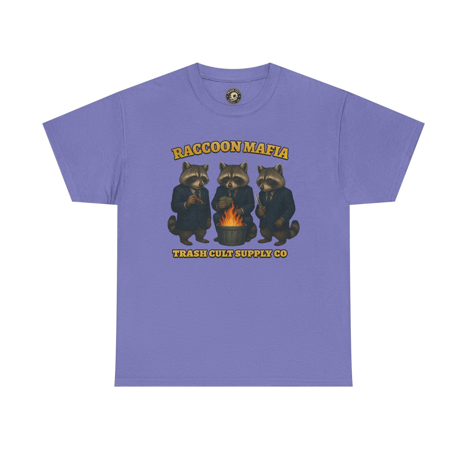 Raccoon Mafia T-Shirt – Realistic Gangster Raccoons in Suits | Trash Cult Supply Co | Gildan 5000