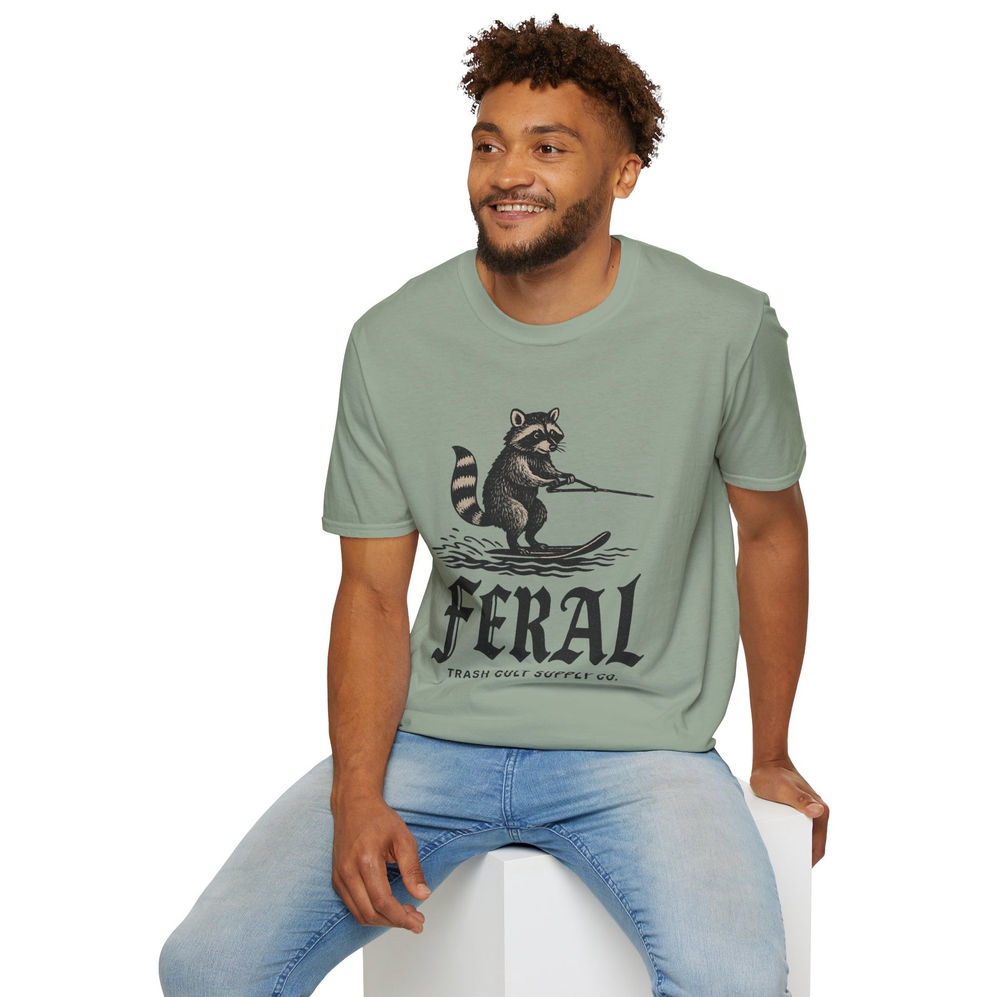 Feral Water Skiing Raccoon Vintage Shirt – Trash Cult Supply Co. | Gildan 2000 Softstyle