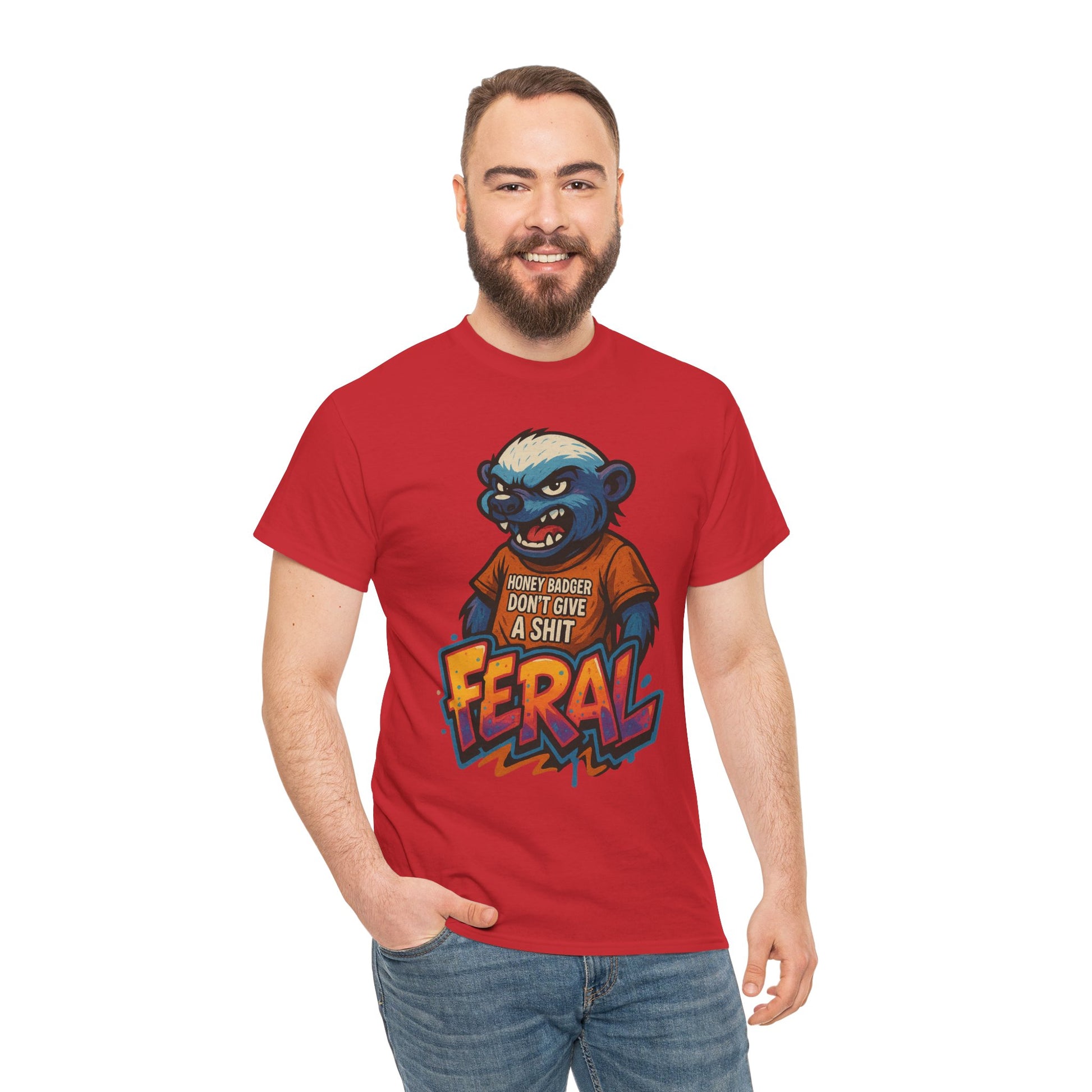Feral Graphic Tee, Unisex Heavy Cotton T-Shirt for Casual Wear, Gift for Animal Lovers, Unique Streetwear, Funny Graphic Shirt
