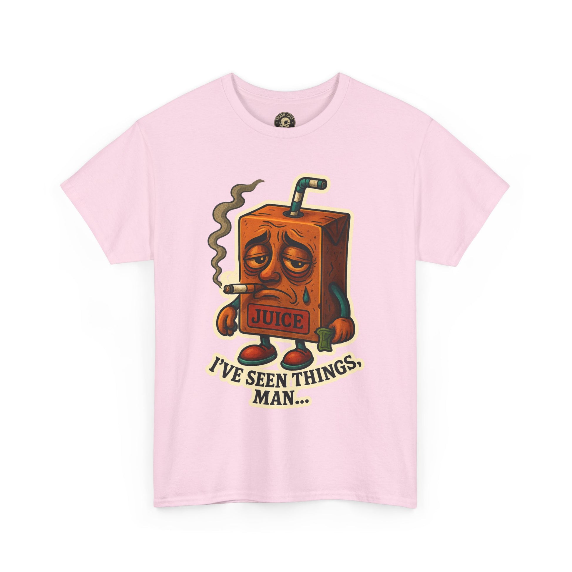 Juice Box Graphic Tee - I've Seen Things Man, Funny T-Shirt, Gift for Friends, Unisex Cotton Tee, Humor Merchandise