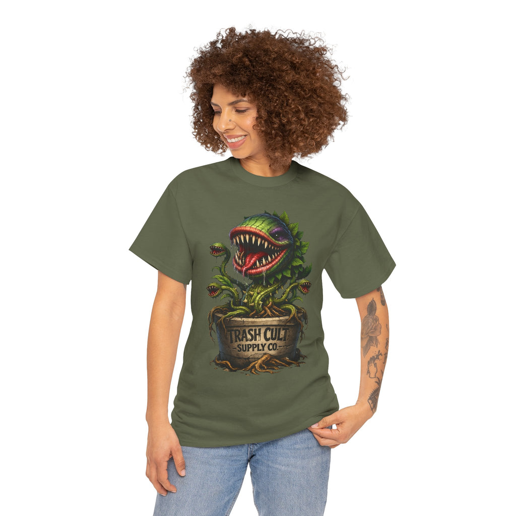 Carnivorous Plant Graphic Tee — "Trash Cult Supply Co." Potted Monster Shirt