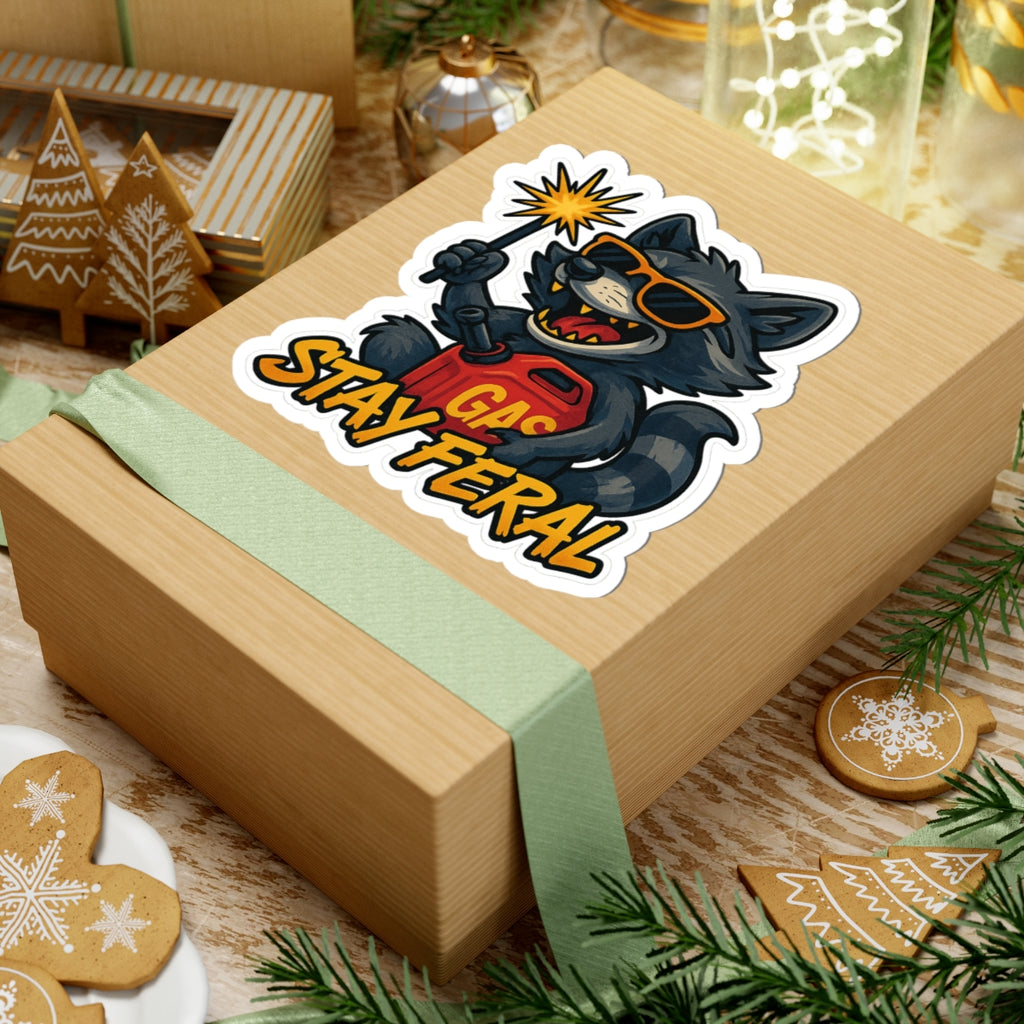 Stay Feral Stickers - Fun, Quirky Art for Laptops, Water Bottles, and More, Perfect for Gifts, Decor, and Celebrations
