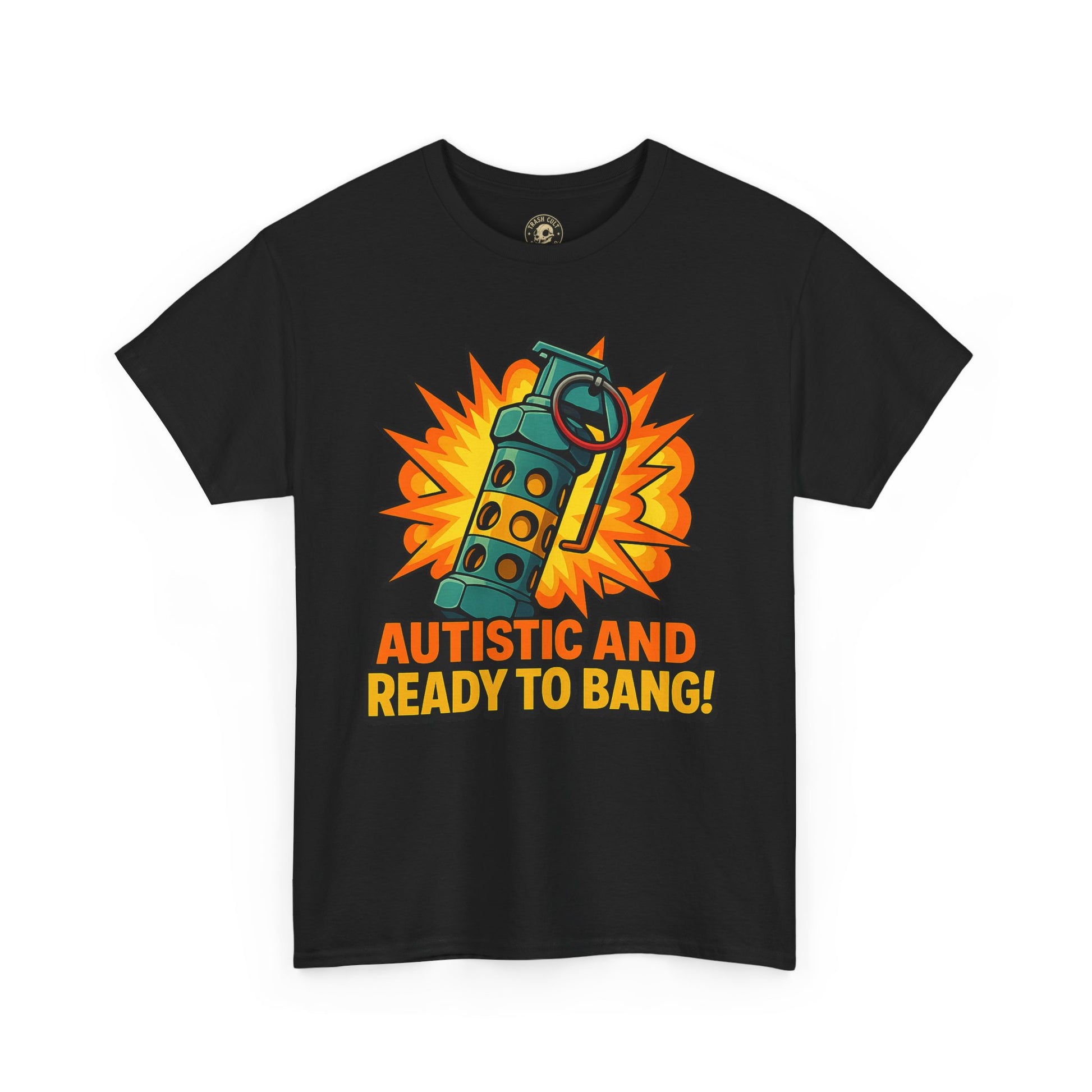 Autistic and Ready to Bang! Unisex Heavy Cotton Tee | Fun Graphic Tee, Autistic Pride, Gift for Autism Awareness, Casual Wear