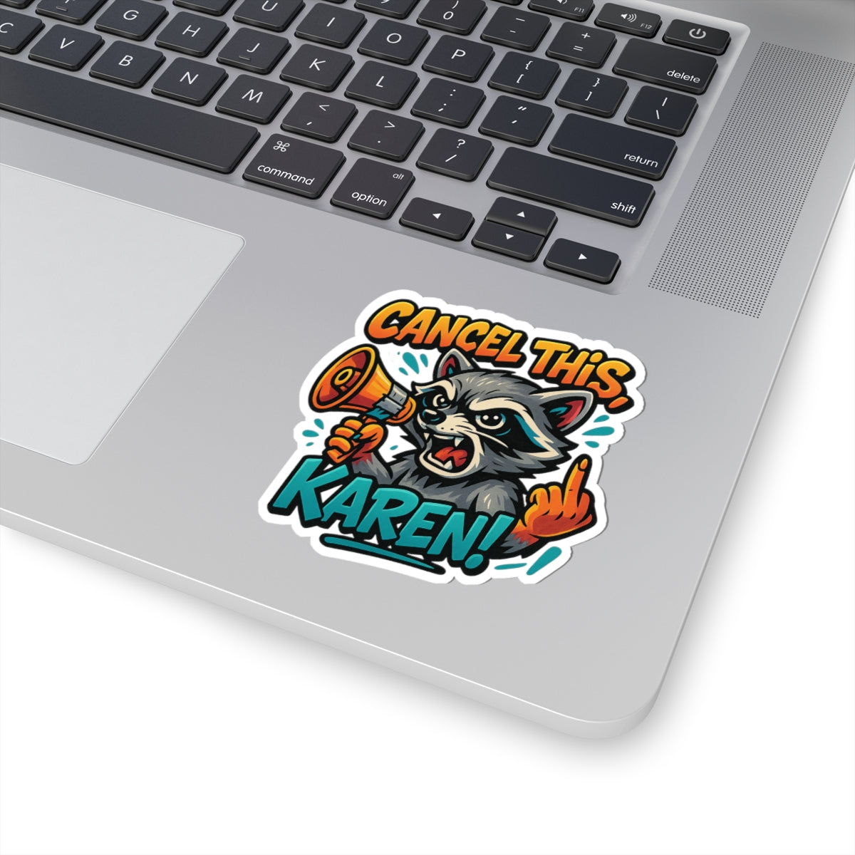 Cancel This, Karen! Raccoon Sticker – Bold New School Attitude | Kiss Cut Vinyl