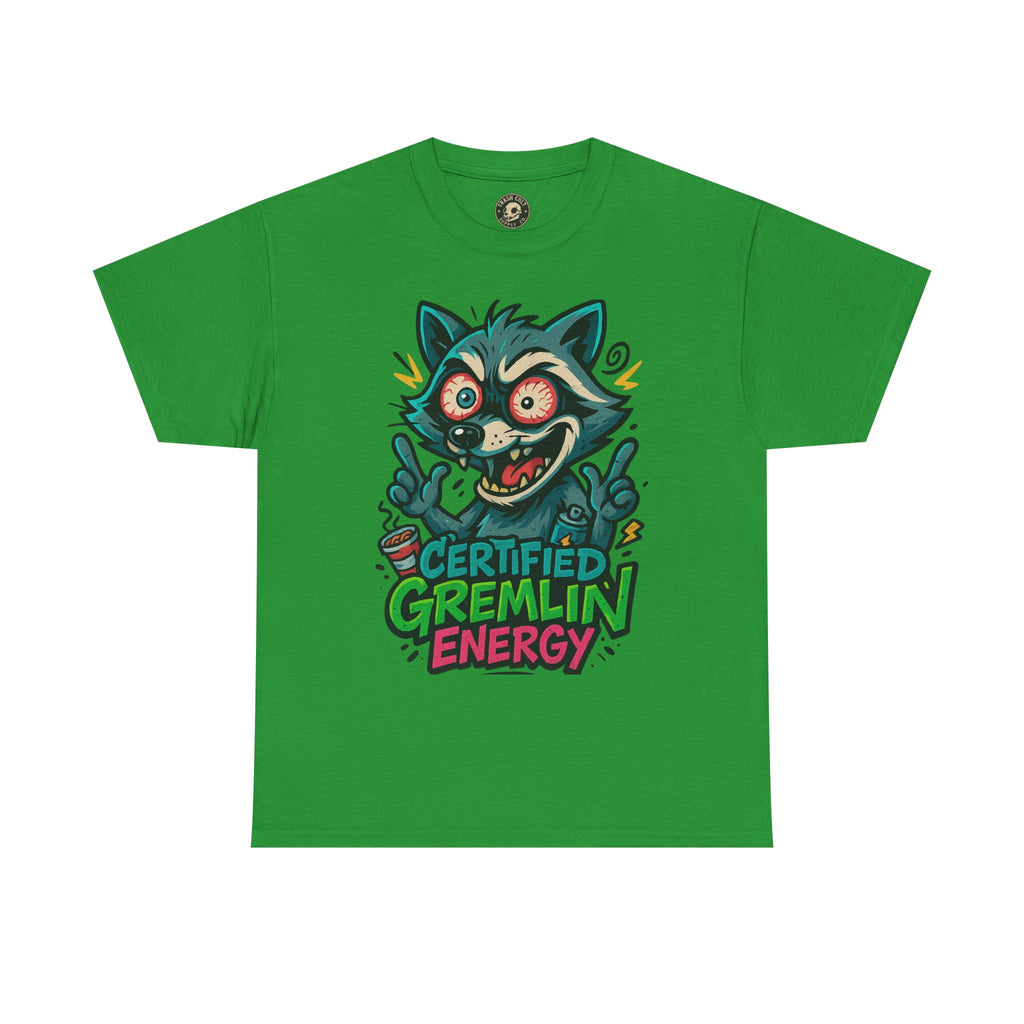 Certified Gremlin Energy Tee – ADHD Raccoon Shirt, Funny Unisex T-Shirt, Graffiti Style Gift for Goblins & Night Owls