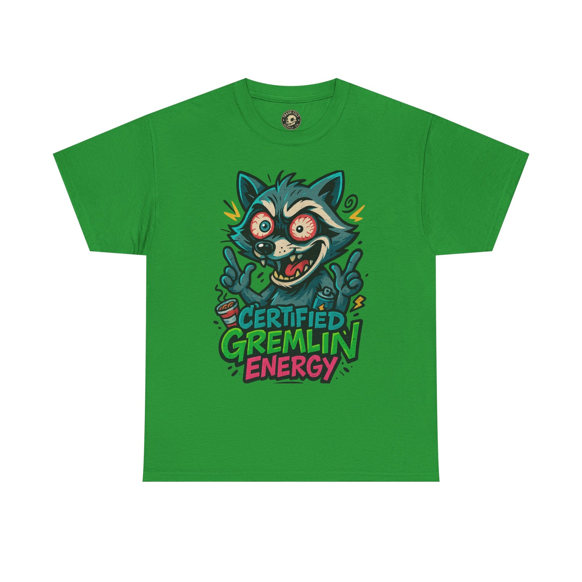 Certified Gremlin Energy Tee – ADHD Raccoon Shirt, Funny Unisex T-Shirt, Graffiti Style Gift for Goblins & Night Owls