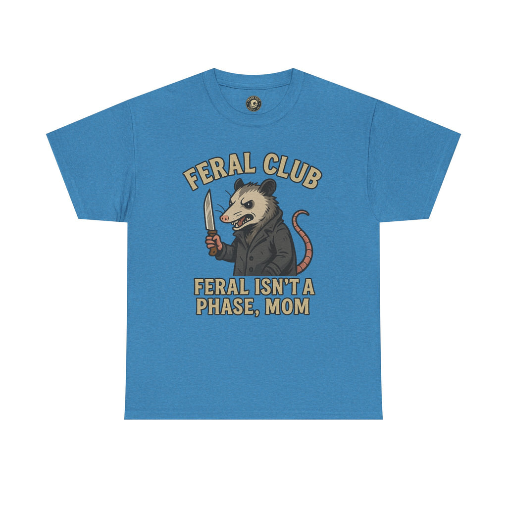 Feral Club Tee - Unisex Heavy Cotton Shirt, Funny Graphic T-Shirt, Gift for Mom, Casual Wear, Easygoing Lifestyle