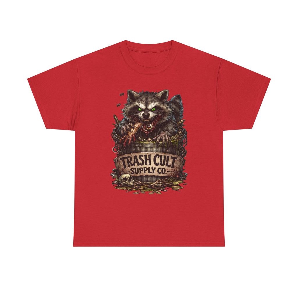 Raccoon 'Trash Cult Supply Co.' Graphic Tee — Vintage Grunge Animal Streetwear