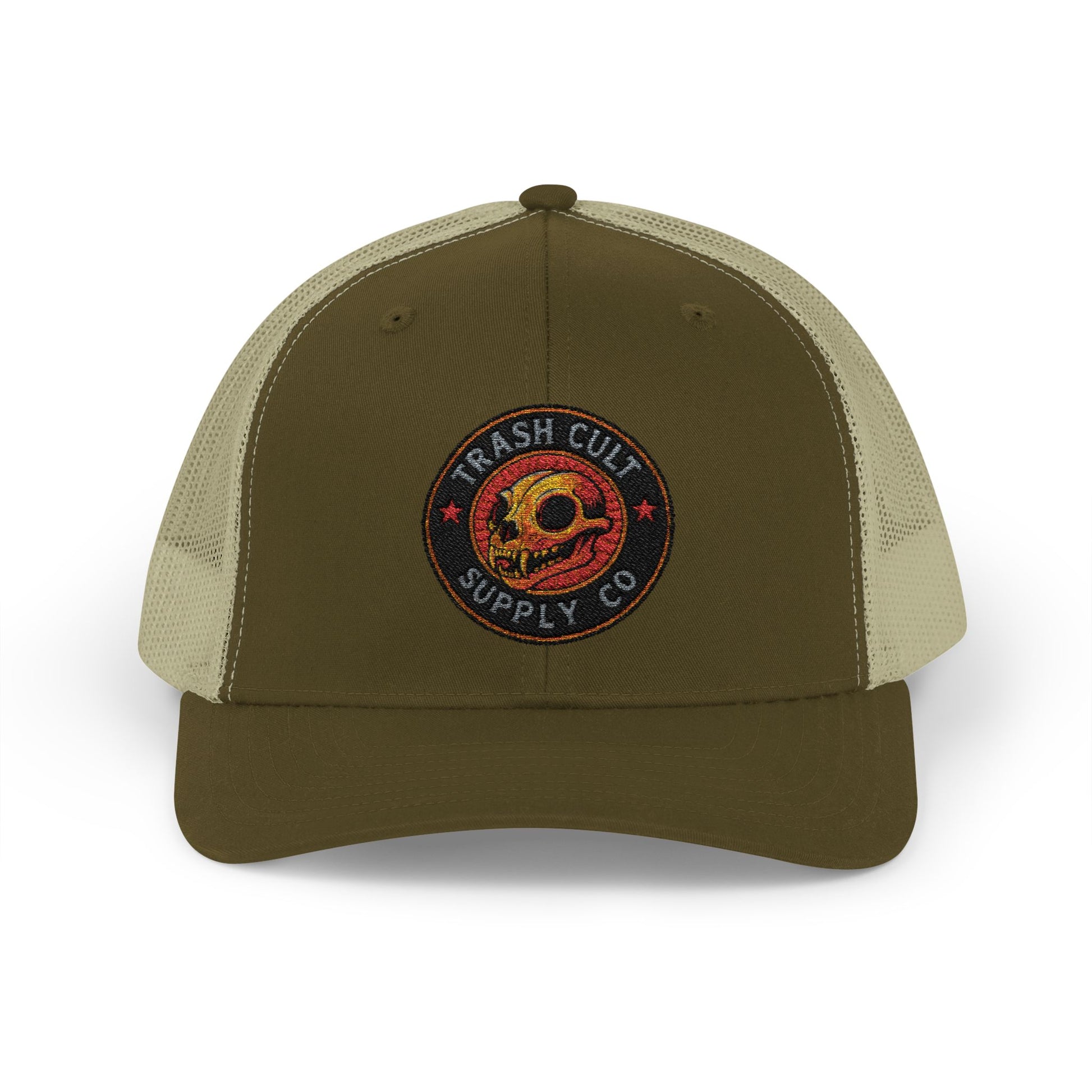 Trash Cult Supply Co. Trucker Hat – Embroidered Logo Snapback Cap