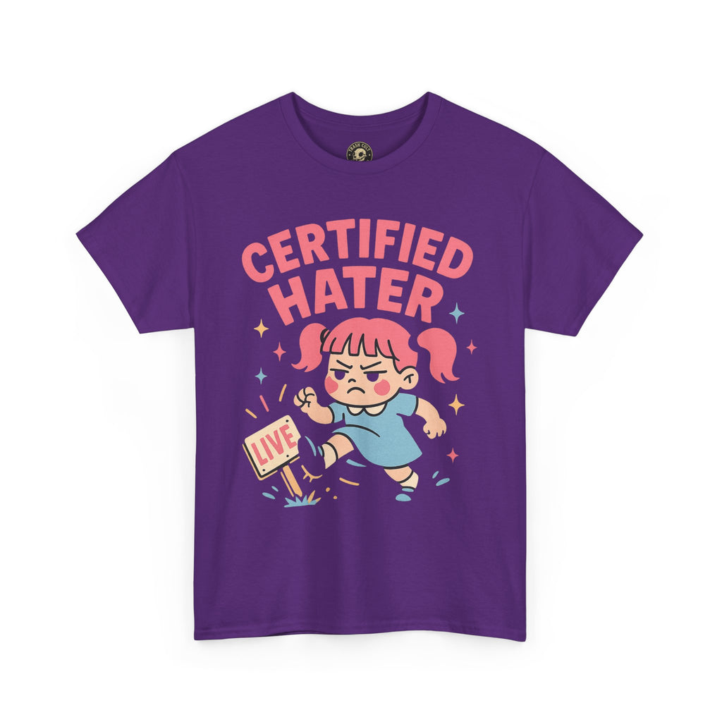 Certified Hater Unisex Heavy Cotton Tee, Funny Graphic T-Shirt, Casual Wear, Gift for Friends, Birthday Gift, Unique Humor Tee