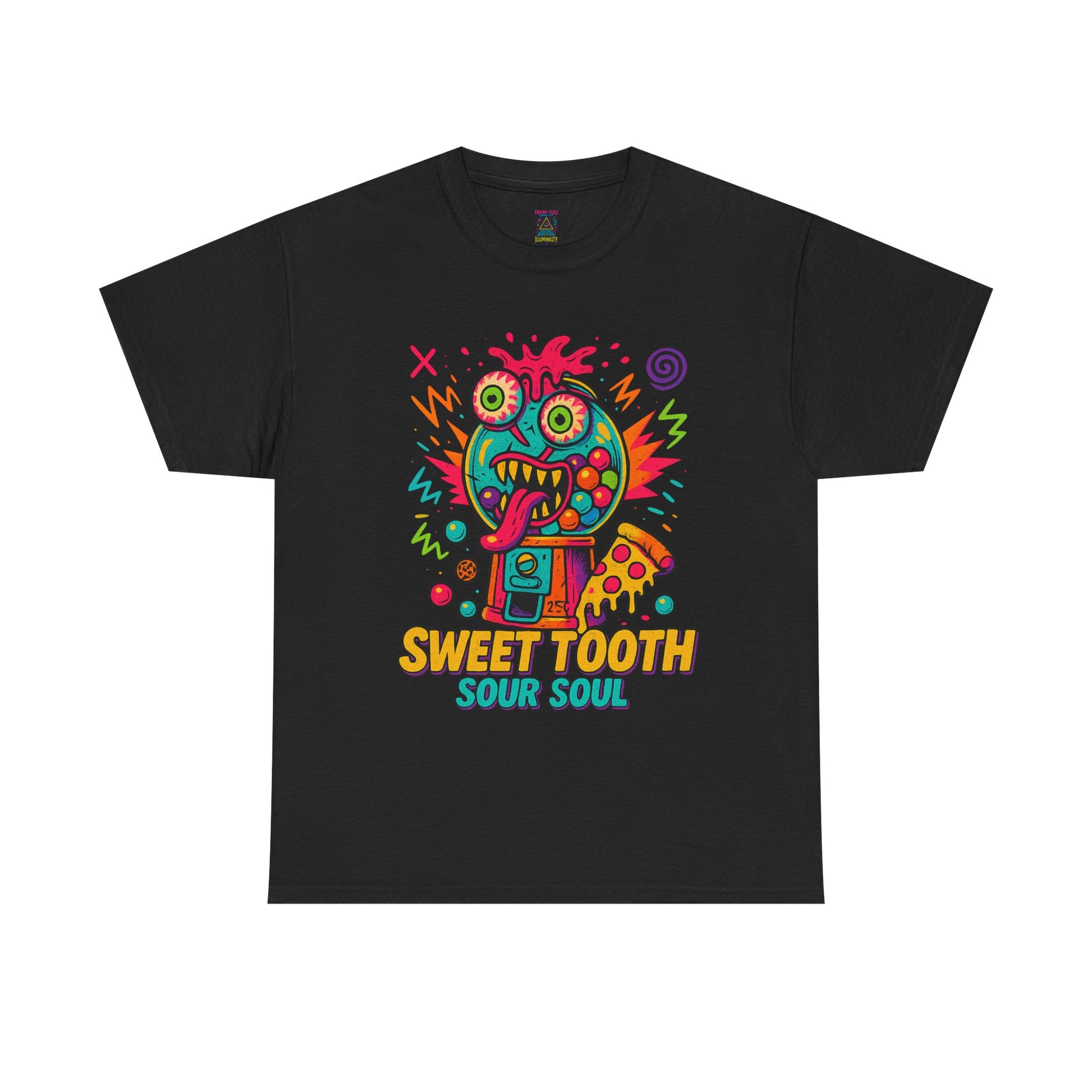 Sweet Tooth, Sour Soul – Neon Gumball Monster Graphic Tee | Gildan 5000 | Limited Edition Chaoswear